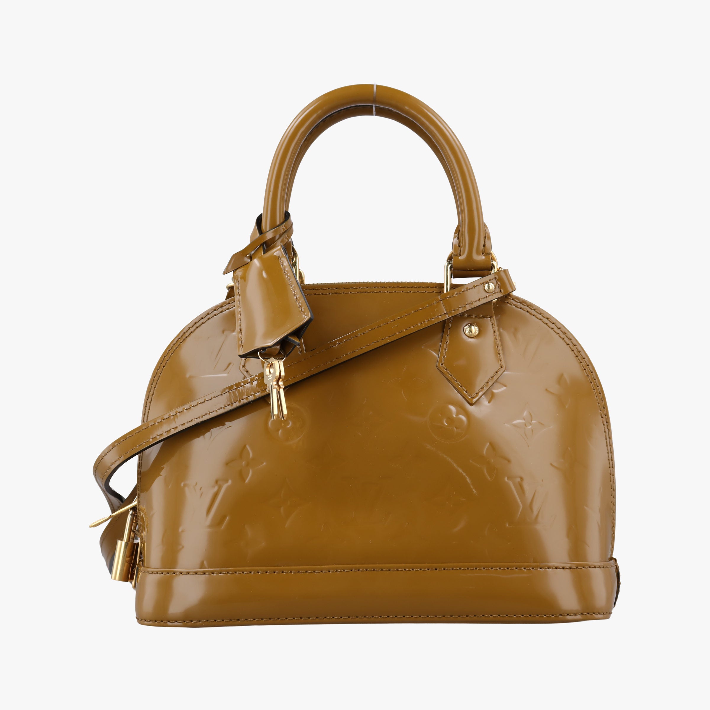 Pre-owned Louis Vuitton Alma BB brown Vernis M91585 shoulderbag | stylenewstar