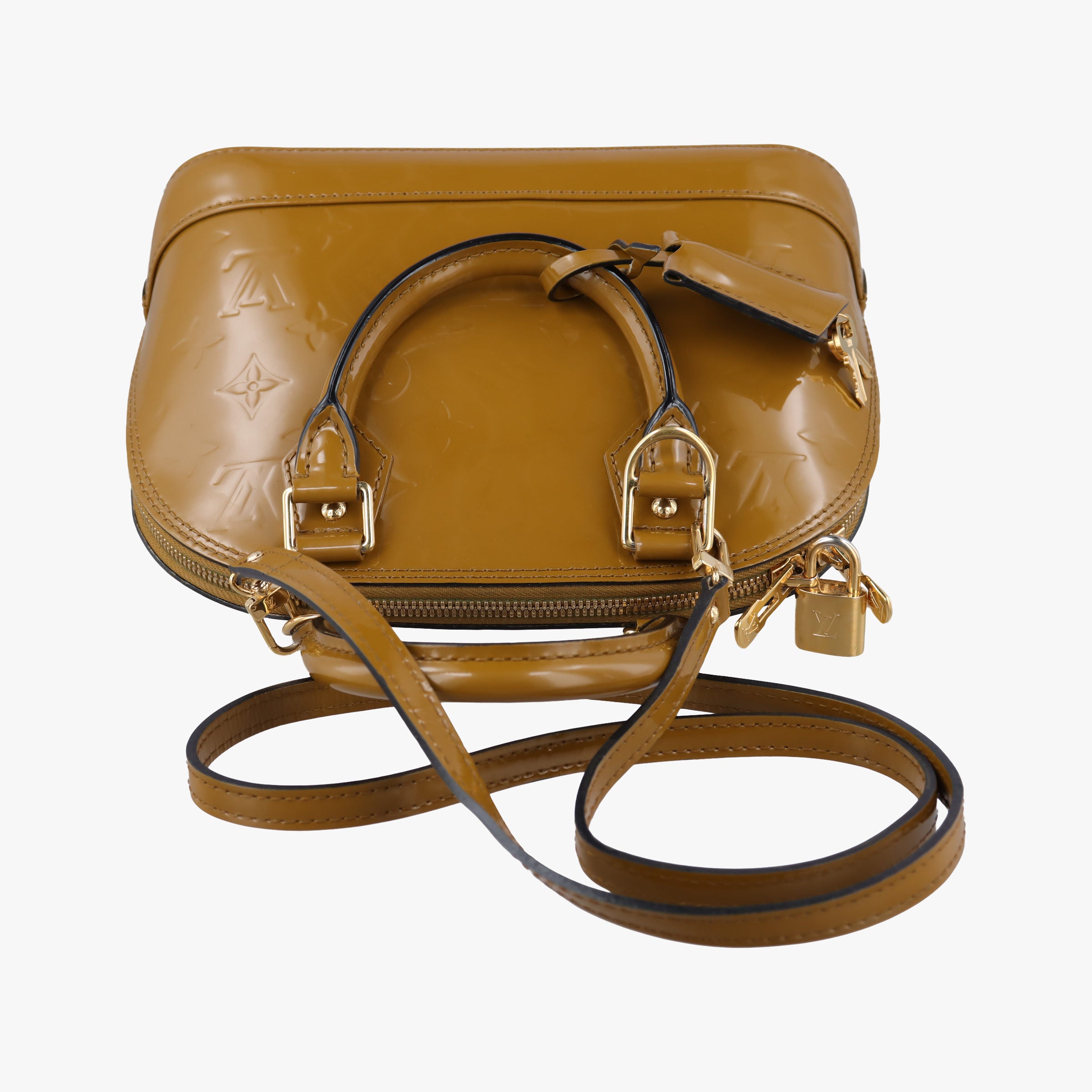 Pre-owned Louis Vuitton Alma BB brown Vernis M91585 shoulderbag | stylenewstar