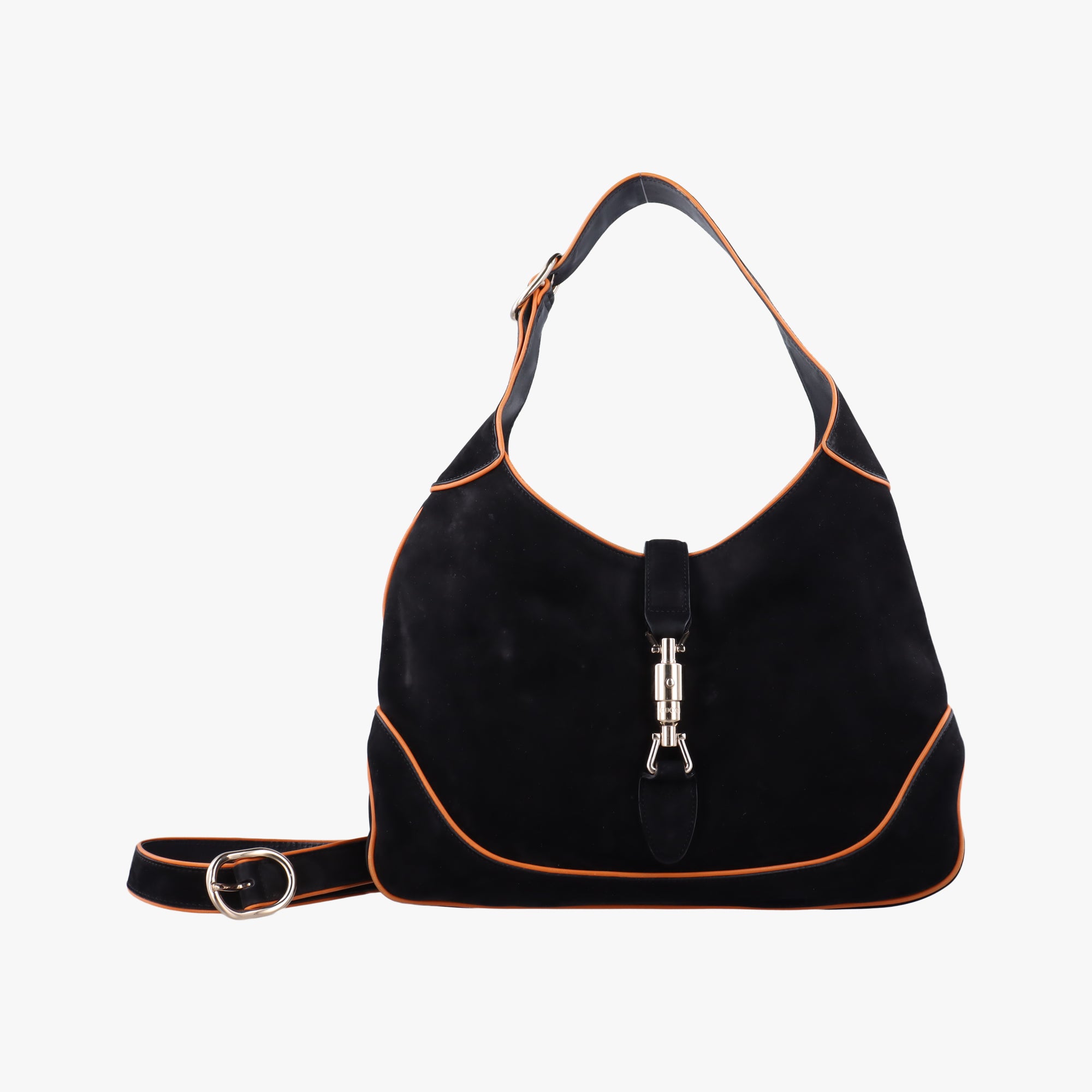 Pre-owned Gucci New Jackie Black suede  shoulderbag | stylenewstar