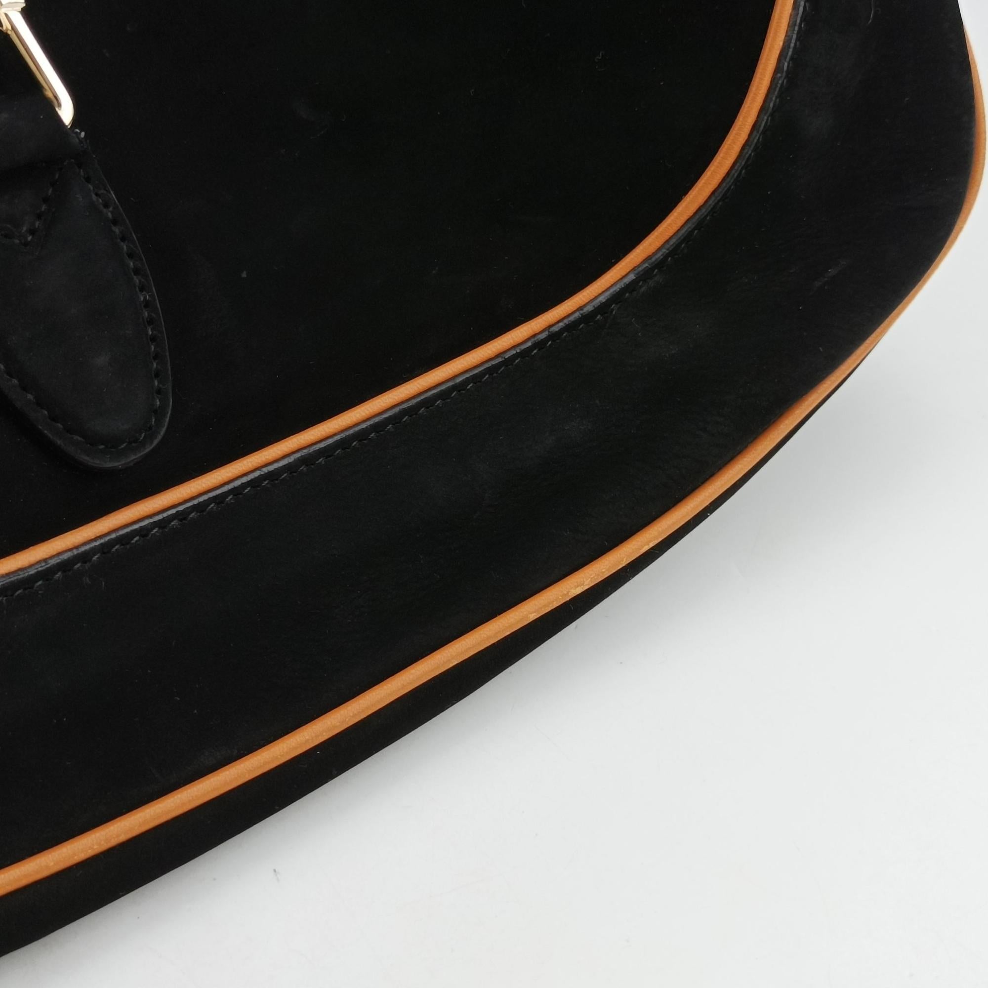 Pre-owned Gucci New Jackie Black suede  shoulderbag | stylenewstar