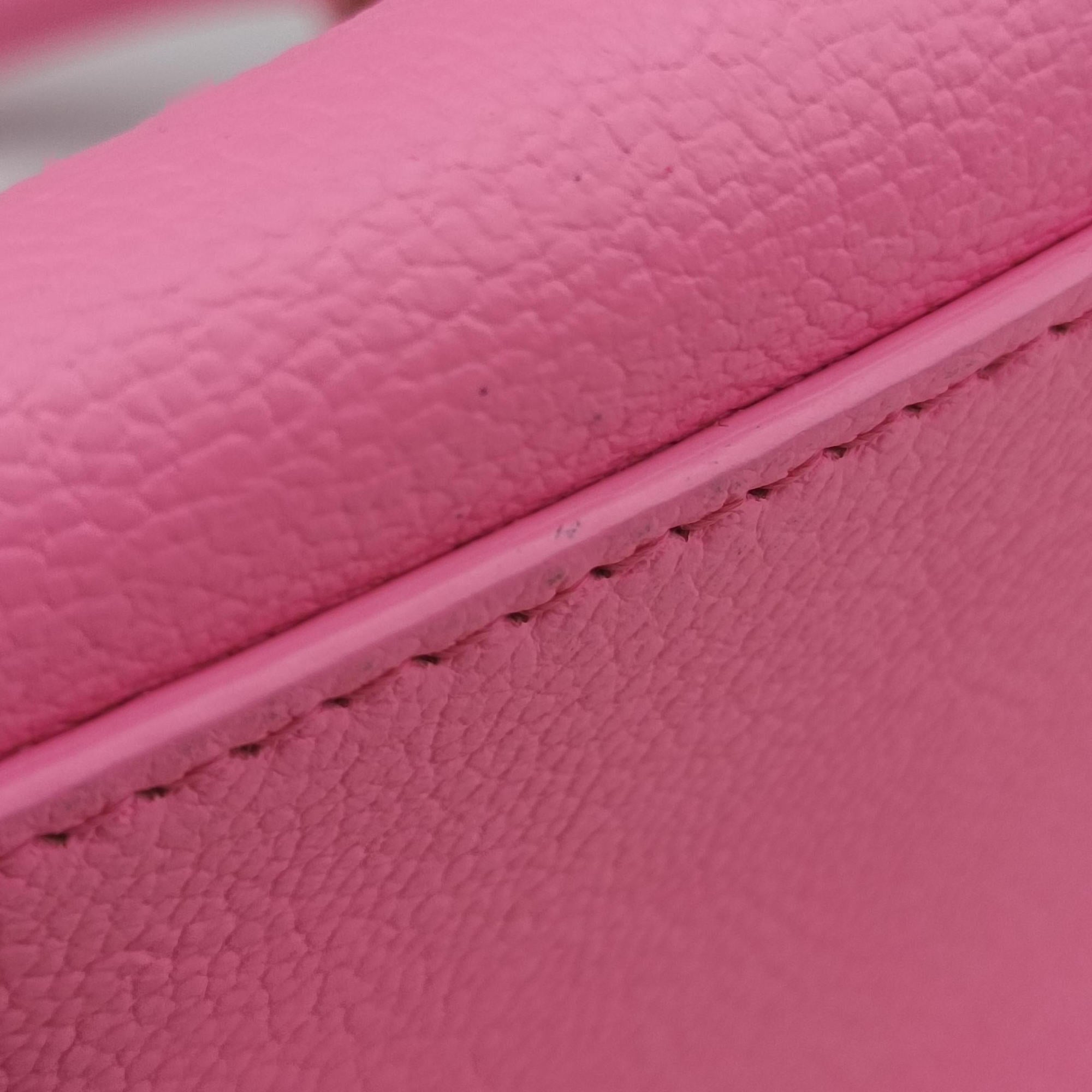 Secondhand VERSACE La Medusa Palazzo bowling Pink Leather  handbag | stylenewstar