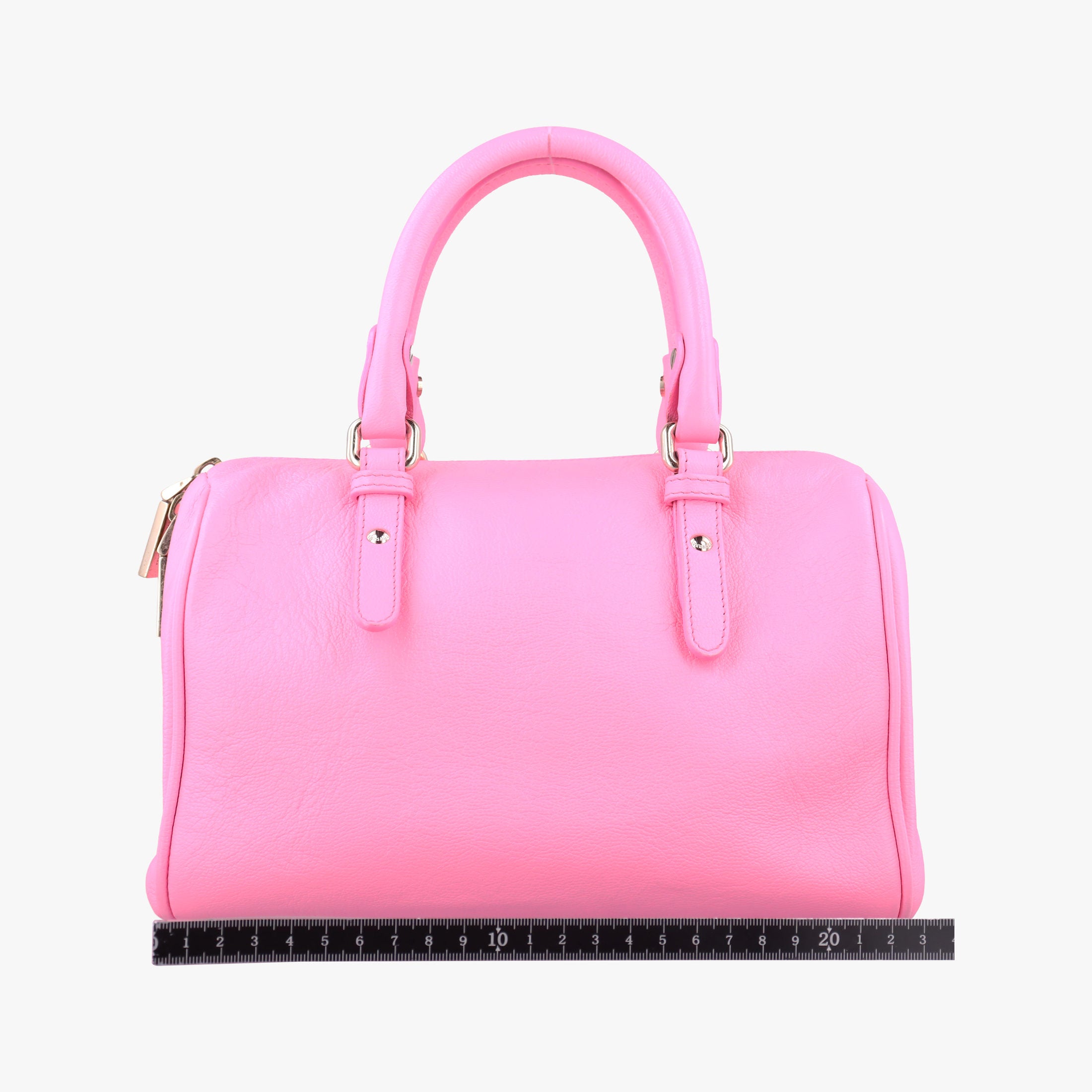 Secondhand VERSACE La Medusa Palazzo bowling Pink Leather  handbag | stylenewstar