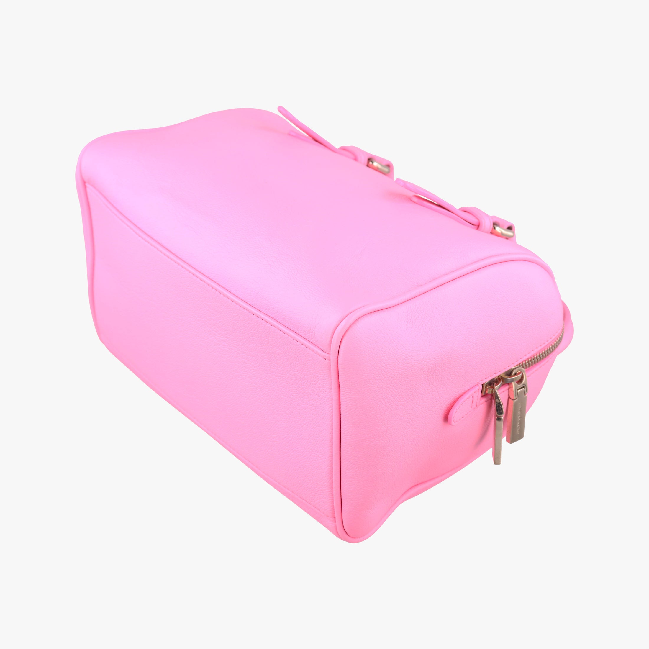 Secondhand VERSACE La Medusa Palazzo bowling Pink Leather  handbag | stylenewstar