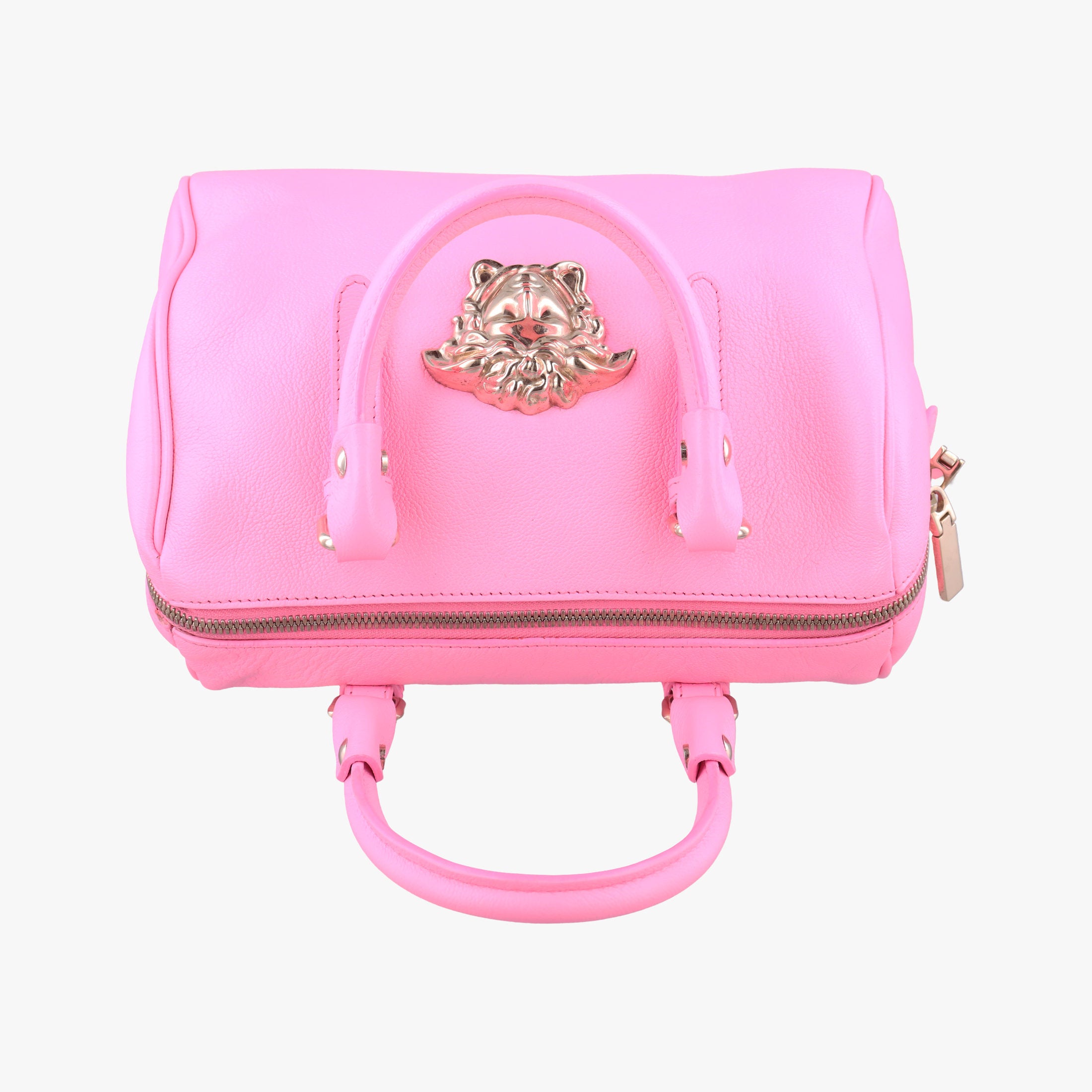 Secondhand VERSACE La Medusa Palazzo bowling Pink Leather  handbag | stylenewstar