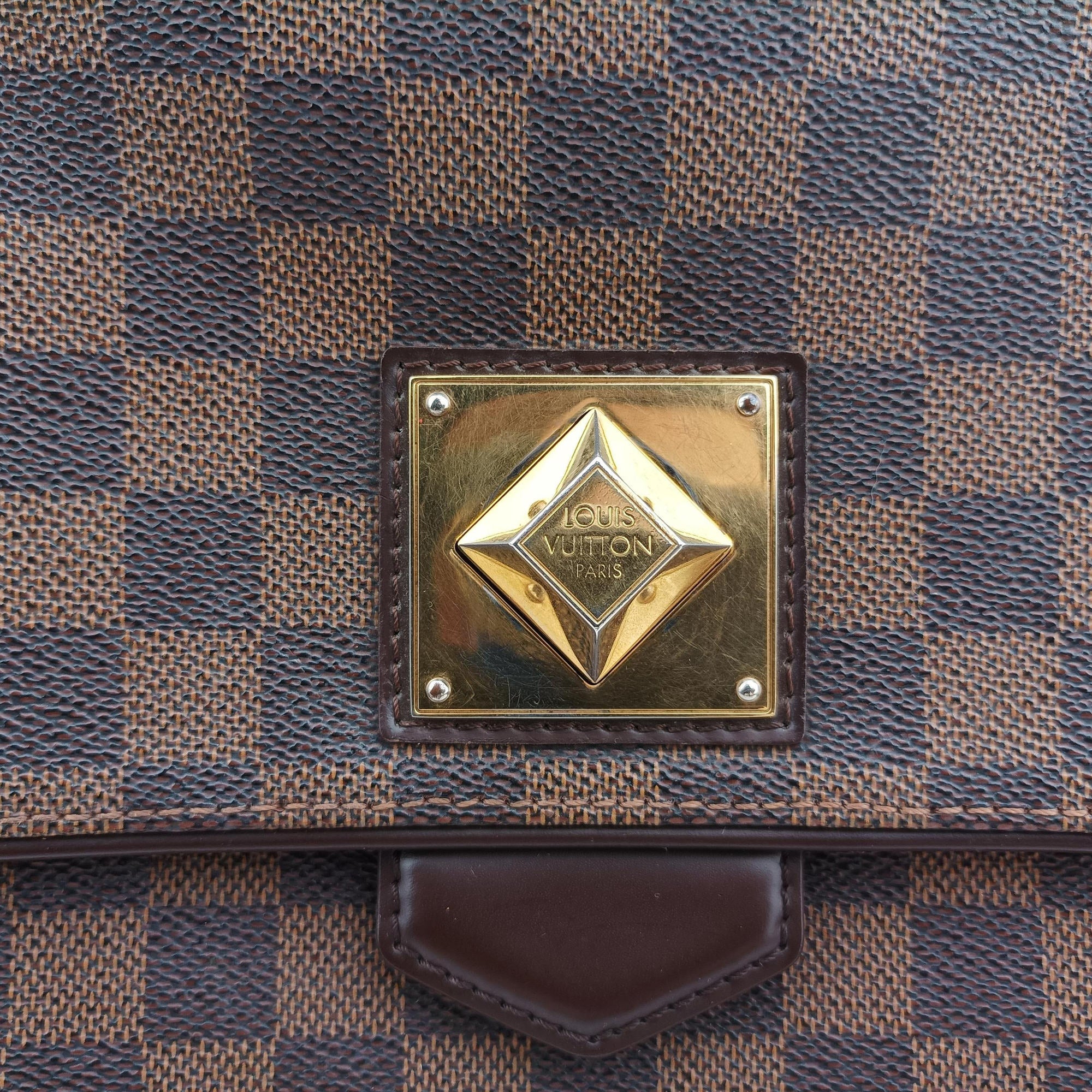 Pre-owned Louis Vuitton BERGAMO MM EBENE Damier Canvas N41168 shoulderbag | stylenewstar