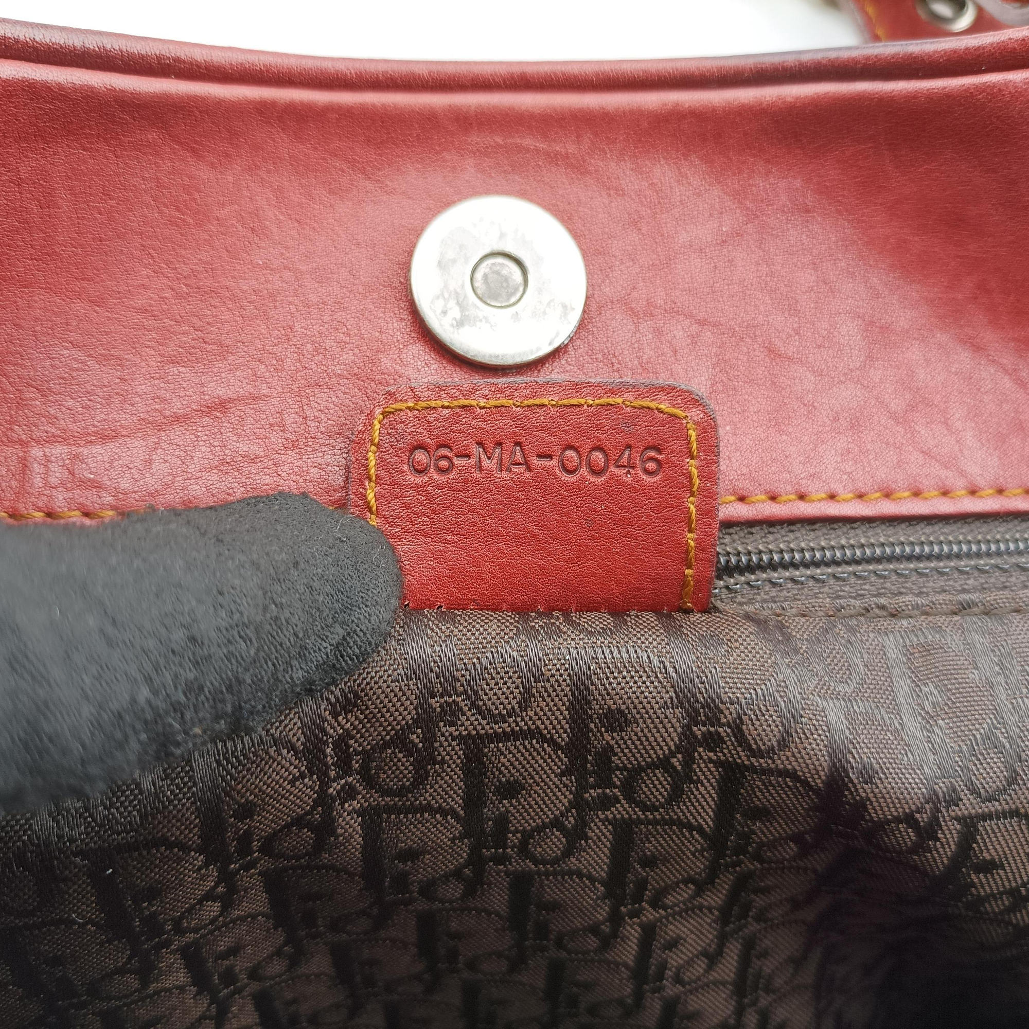 Pre-owned Christian Dior Gaucho Burgundy Leather  handbag | stylenewstar