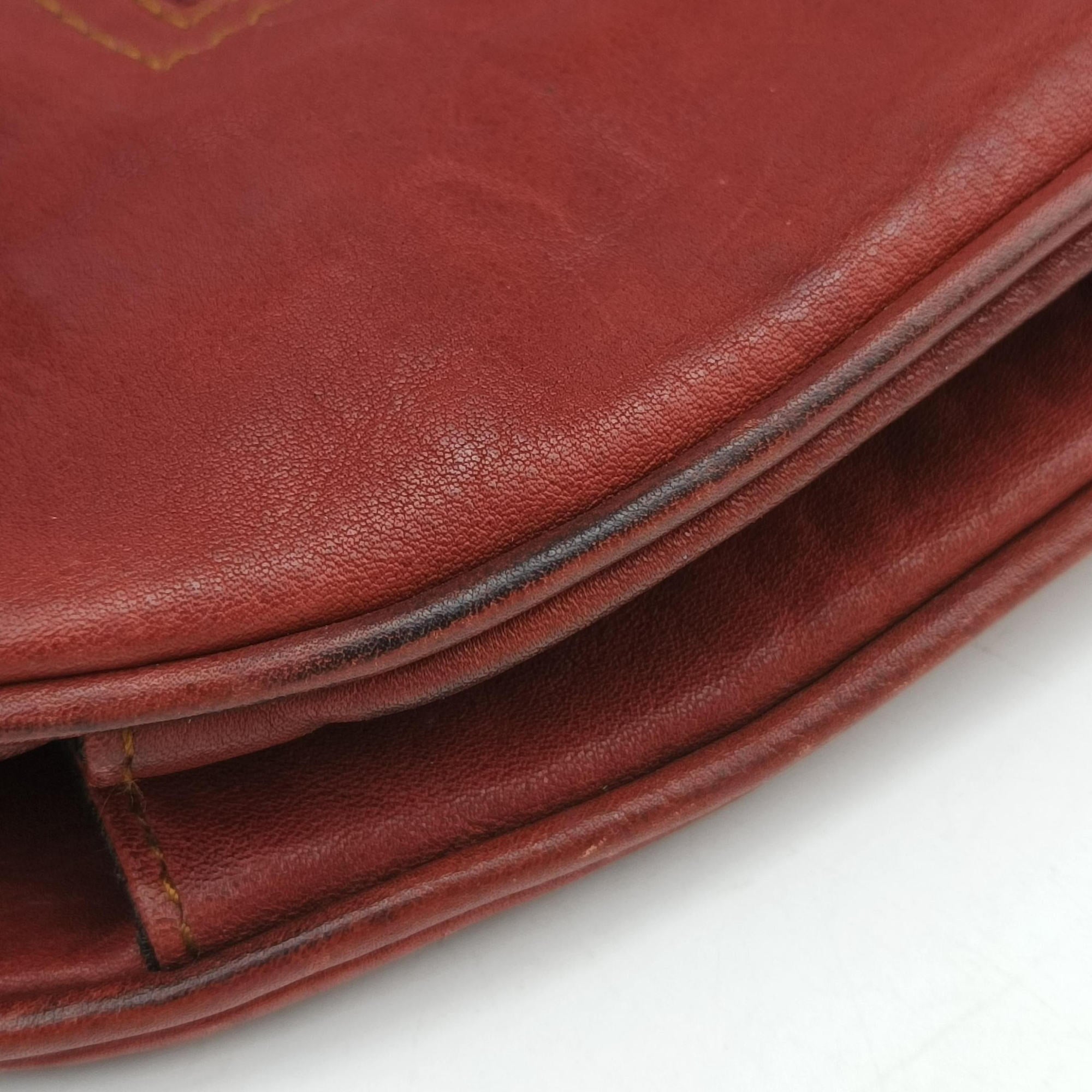 Pre-owned Christian Dior Gaucho Burgundy Leather  handbag | stylenewstar