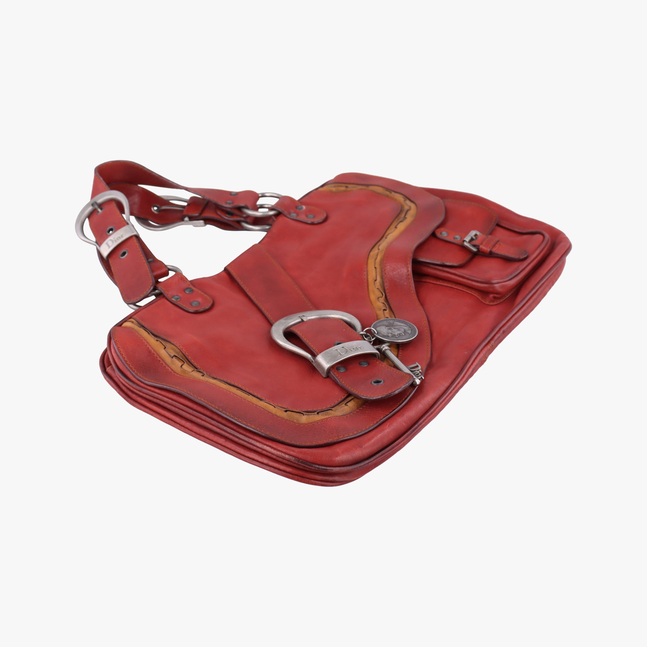 Pre-owned Christian Dior Gaucho Burgundy Leather  handbag | stylenewstar
