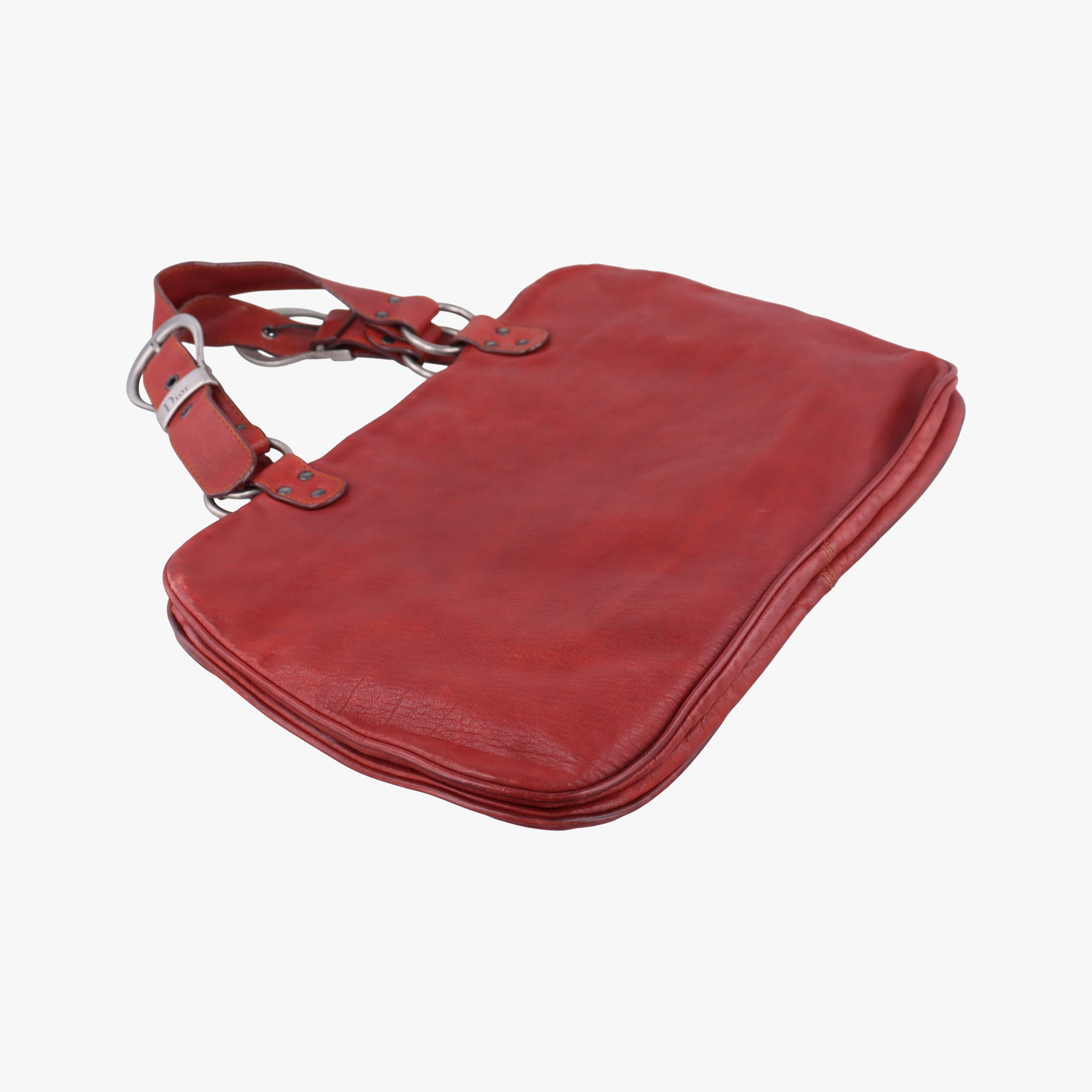 Pre-owned Christian Dior Gaucho Burgundy Leather  handbag | stylenewstar