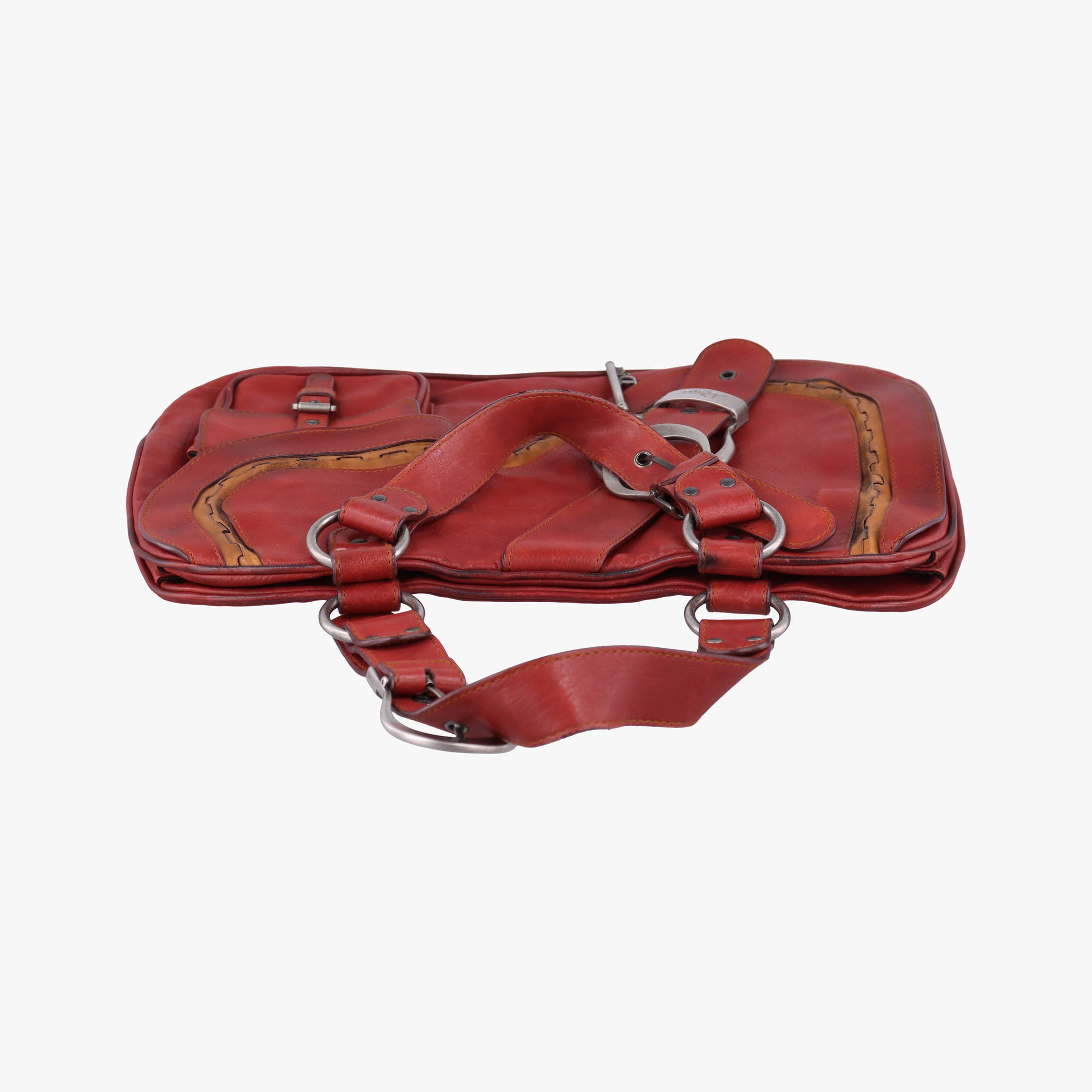 Pre-owned Christian Dior Gaucho Burgundy Leather  handbag | stylenewstar