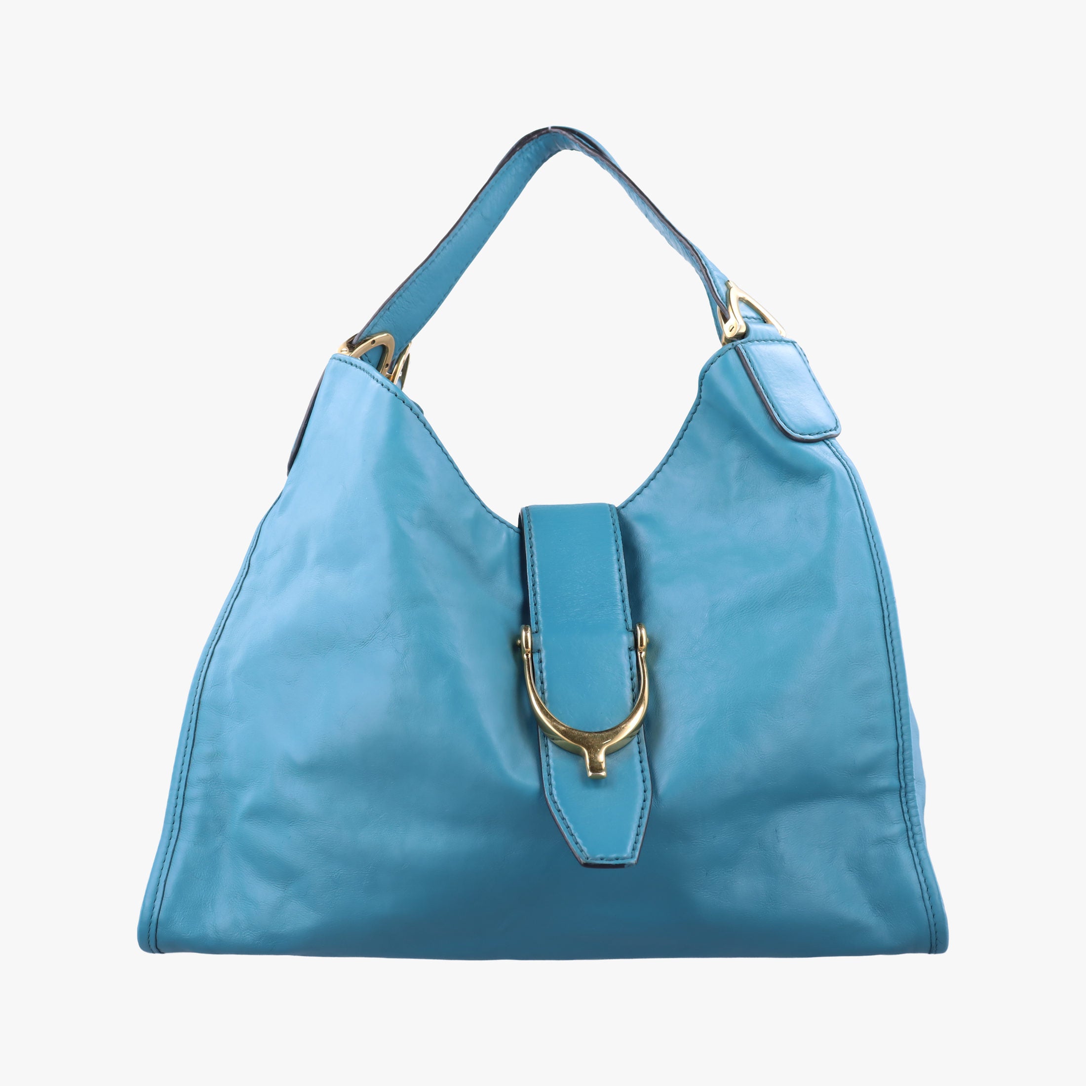 Vintage Gucci Stirrup Blue Leather 296856 handbag | stylenewstar