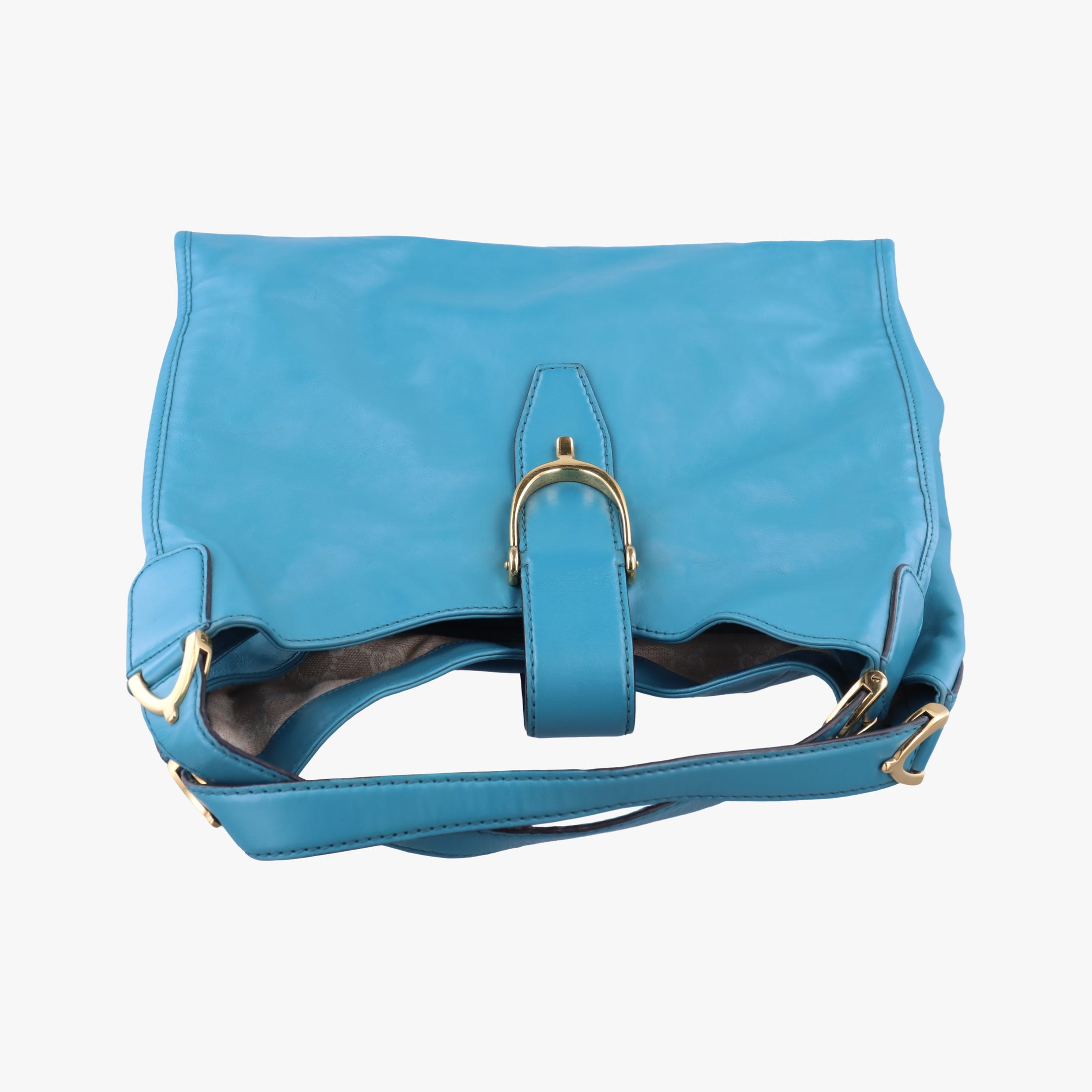 Vintage Gucci Stirrup Blue Leather 296856 handbag | stylenewstar