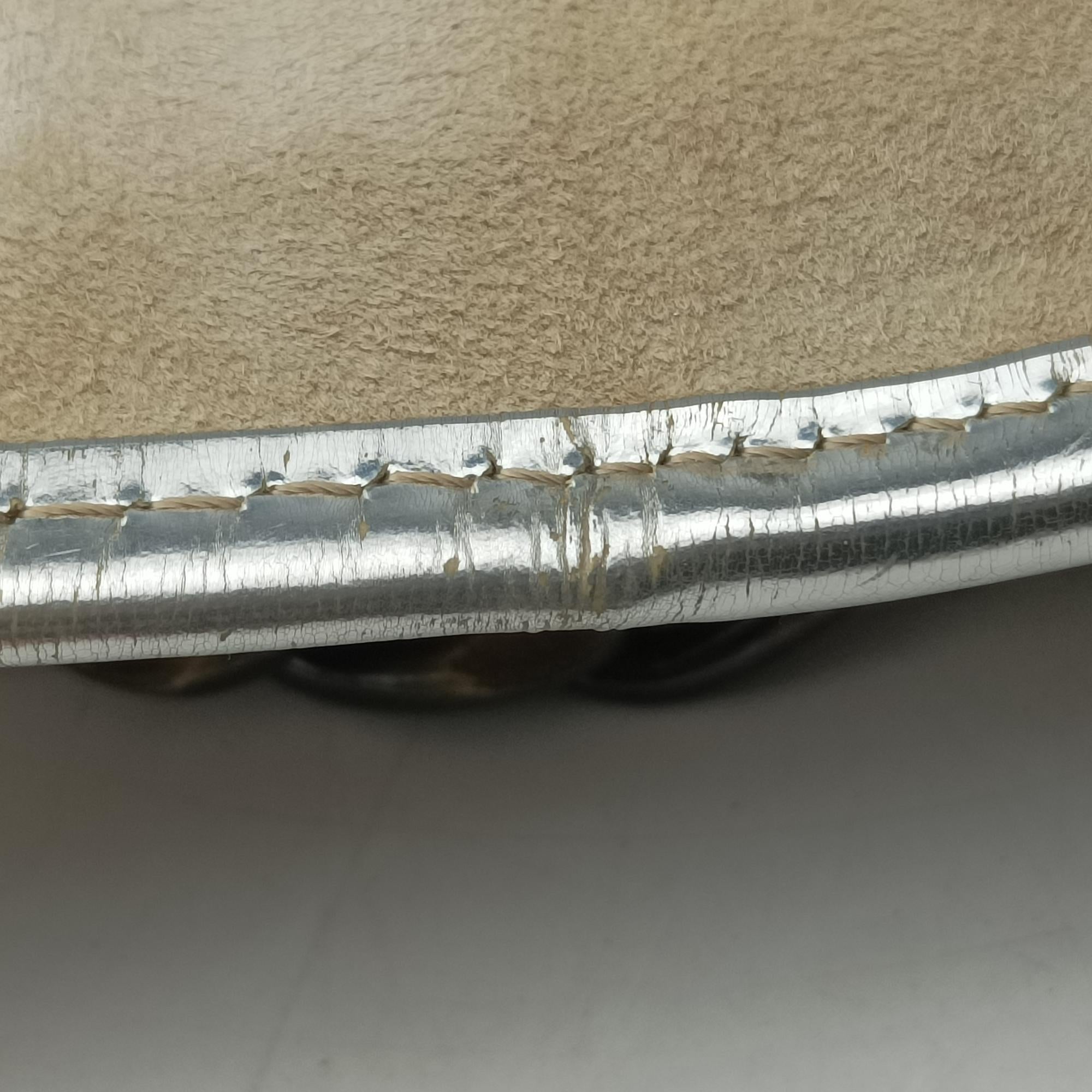 Pre-owned Fendi B Bag Beige x Silver straw  handbag | stylenewstar
