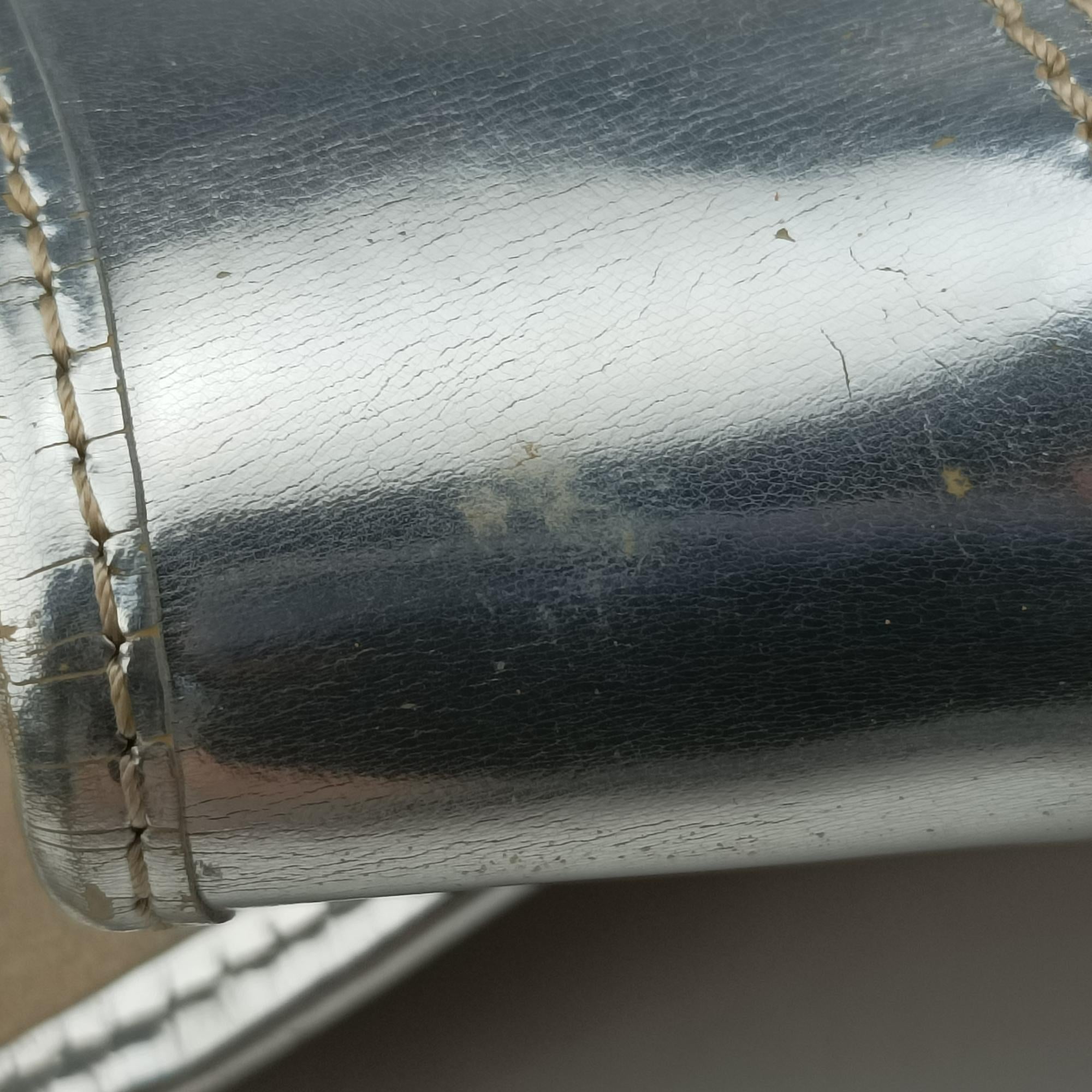 Pre-owned Fendi B Bag Beige x Silver straw  handbag | stylenewstar