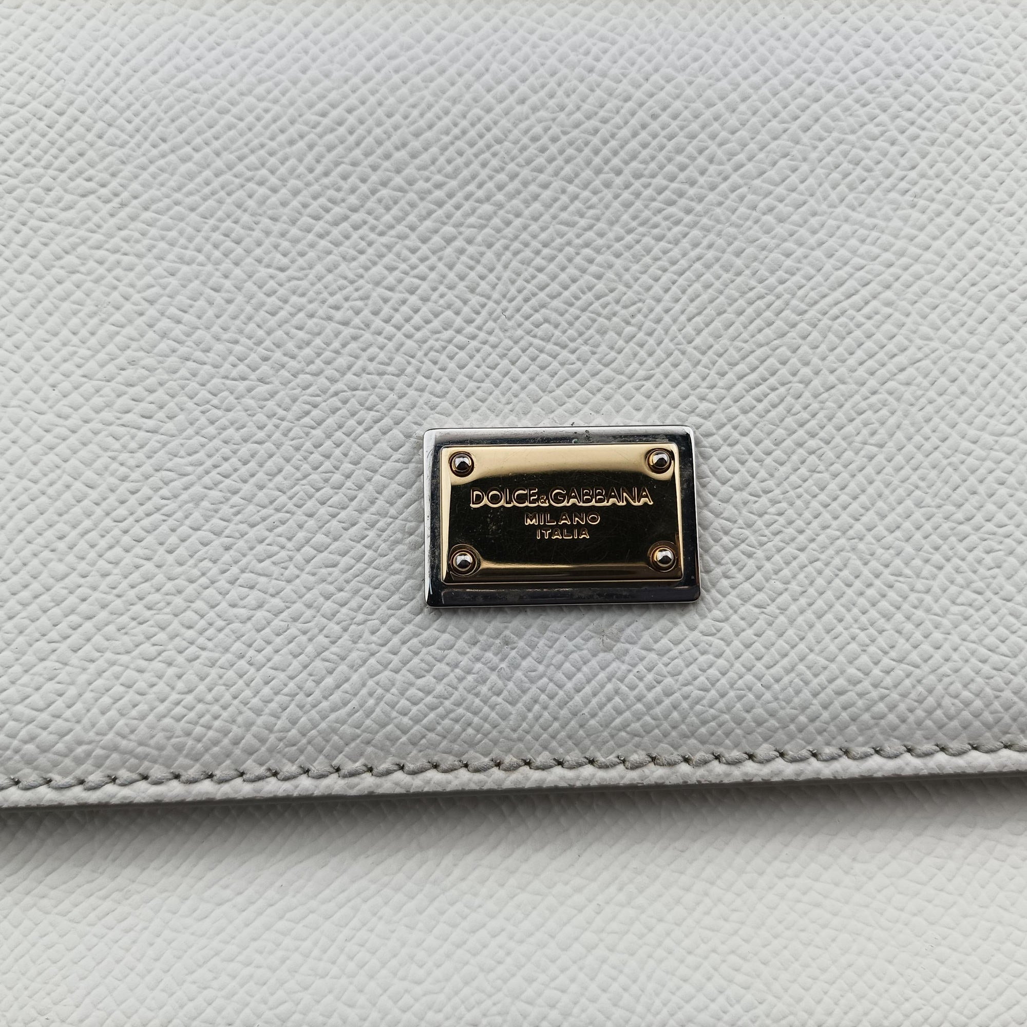 Pre-owned Dolce & Gabbana SICILY White Leather  shoulderbag | stylenewstar