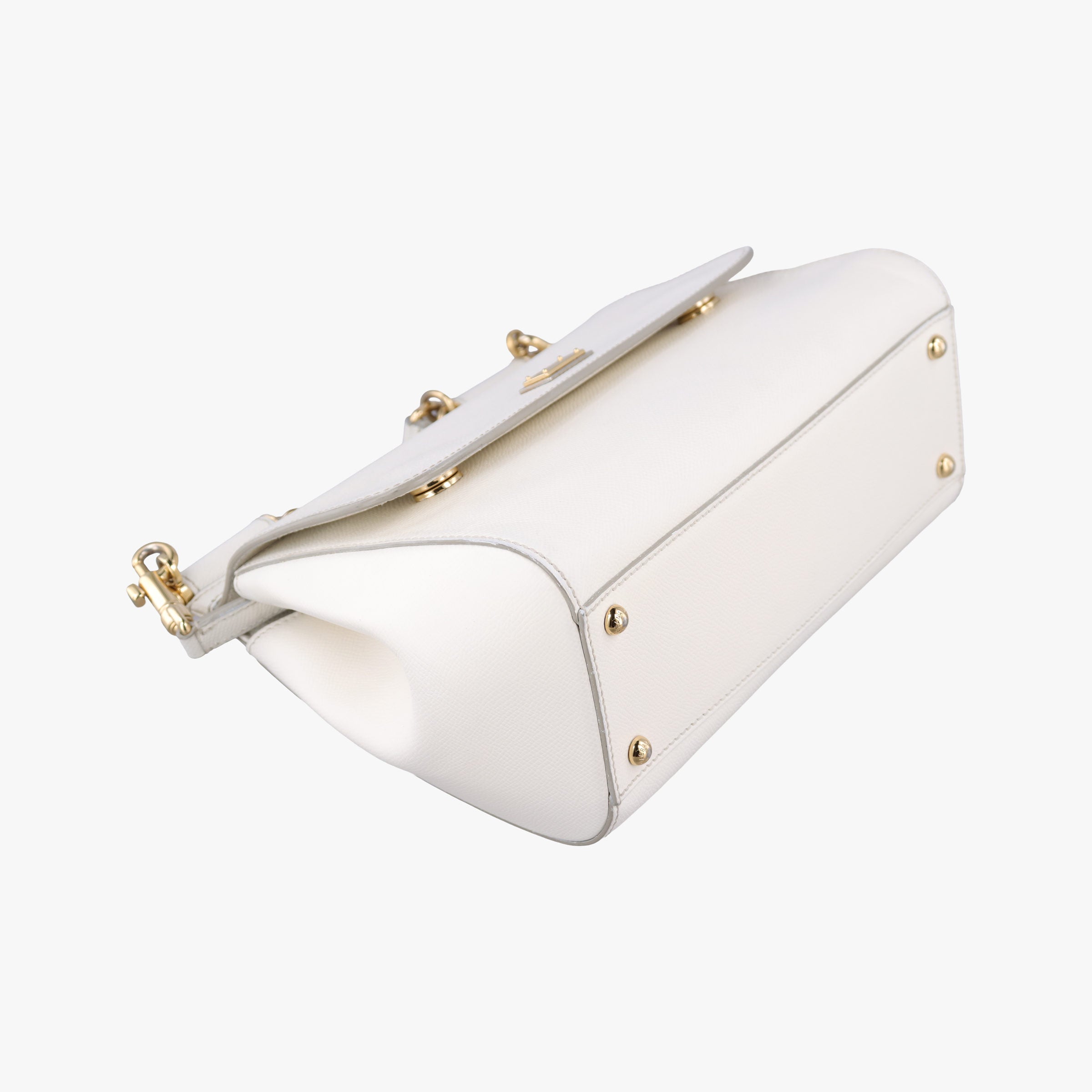 Pre-owned Dolce & Gabbana SICILY White Leather  shoulderbag | stylenewstar