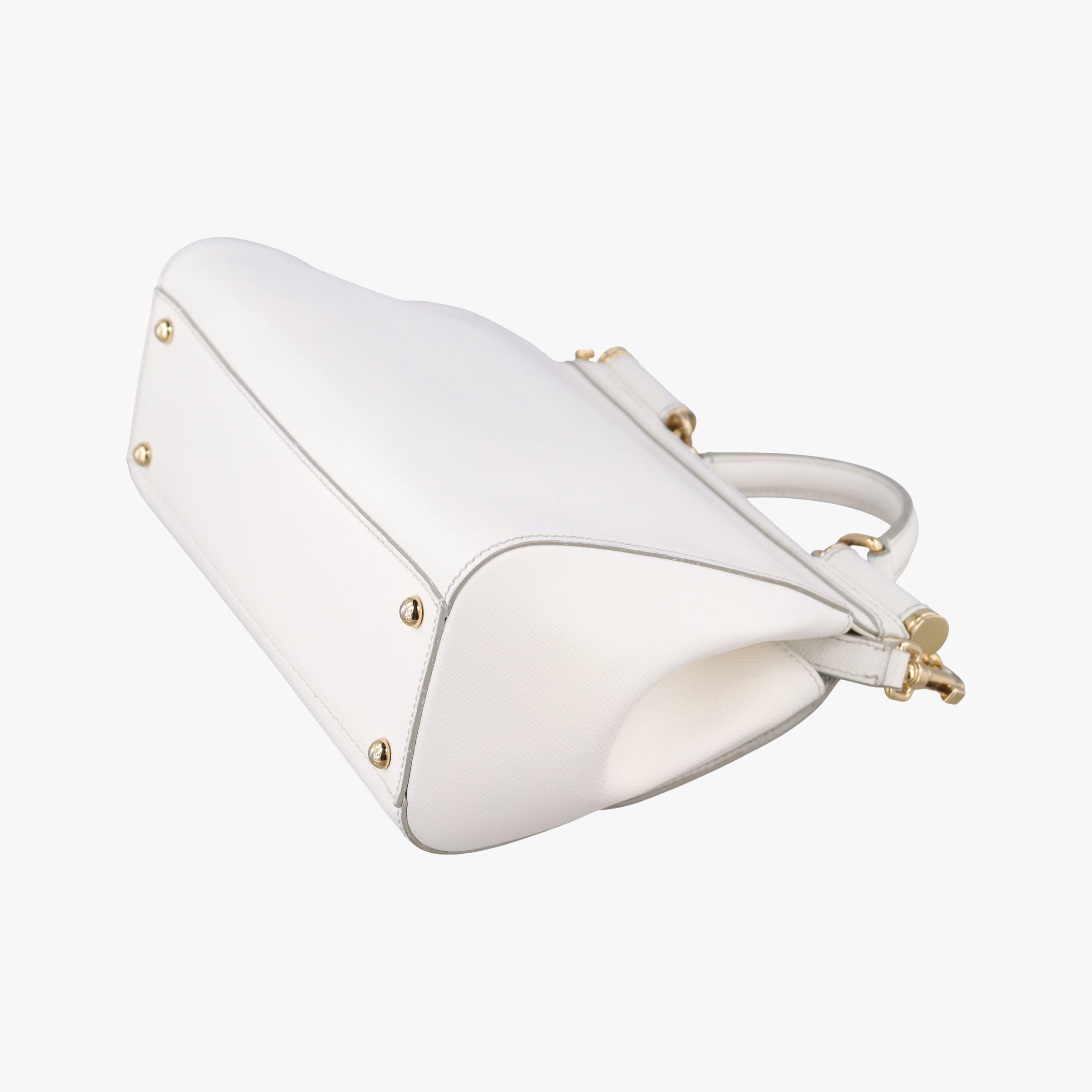 Pre-owned Dolce & Gabbana SICILY White Leather  shoulderbag | stylenewstar