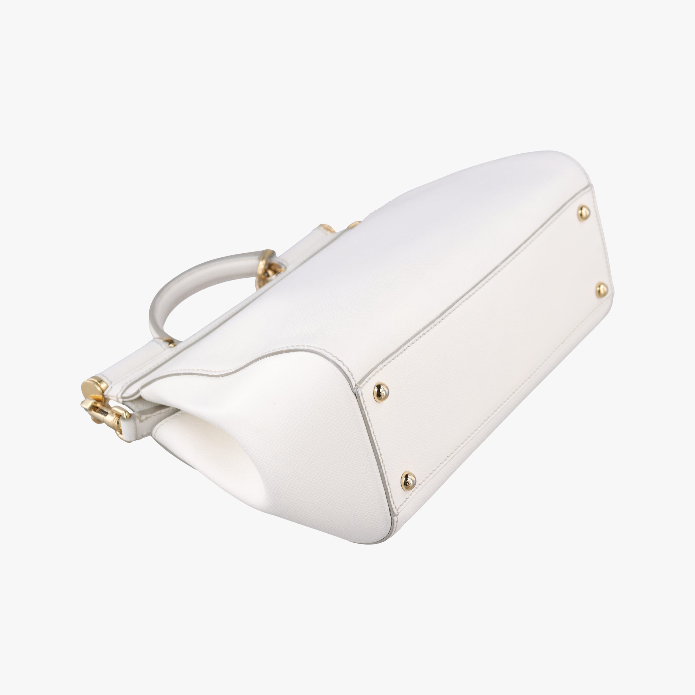 Pre-owned Dolce & Gabbana SICILY White Leather  shoulderbag | stylenewstar