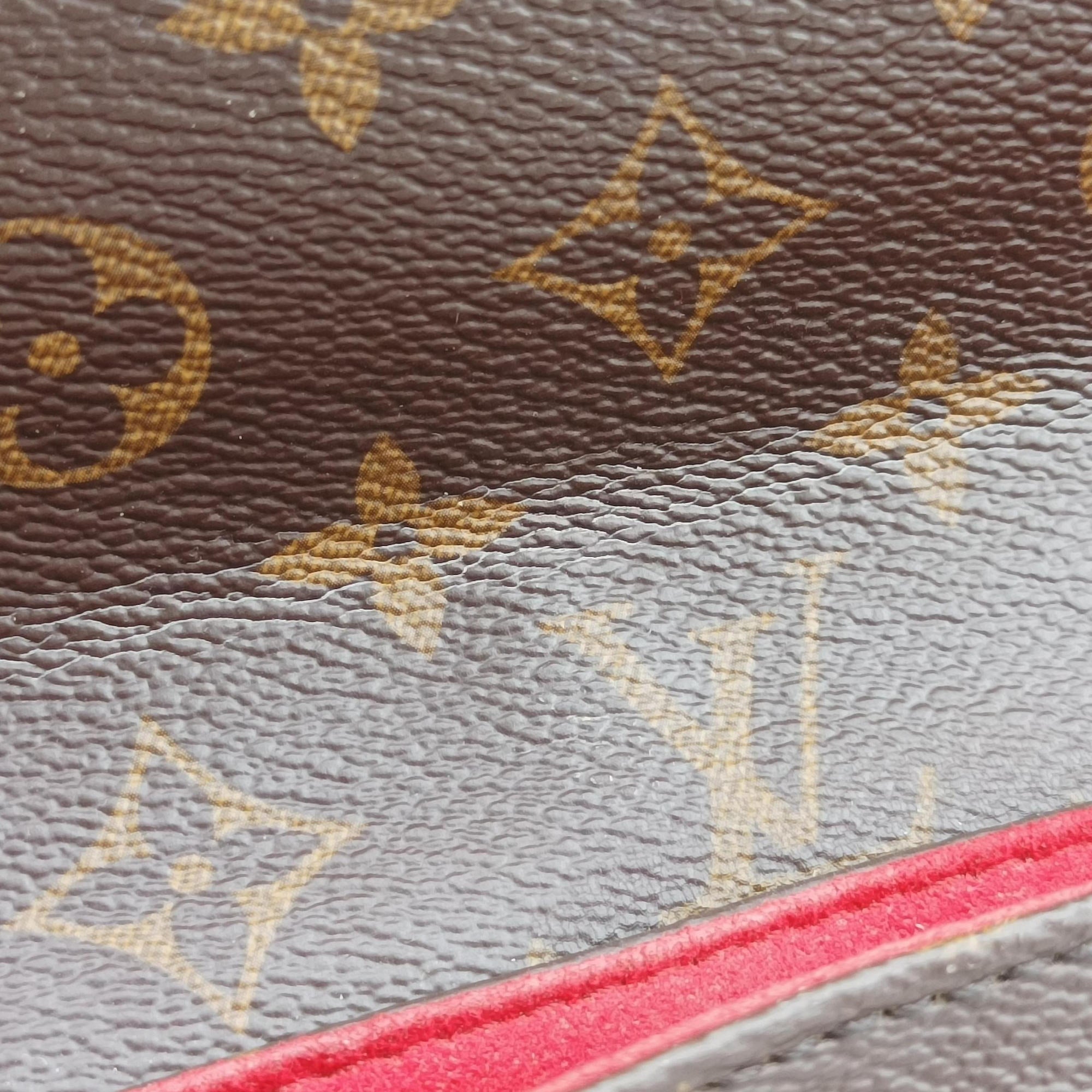 Pre-owned Louis Vuitton SAINT PLACIDE brown×CERISE Monogram Canvas×calf leather M43713 shoulderbag | stylenewstar