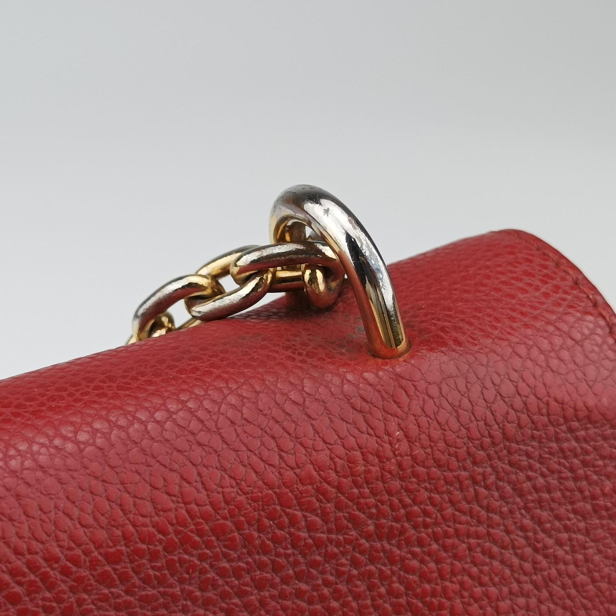 Pre-owned Louis Vuitton SAINT PLACIDE brown×CERISE Monogram Canvas×calf leather M43713 shoulderbag | stylenewstar