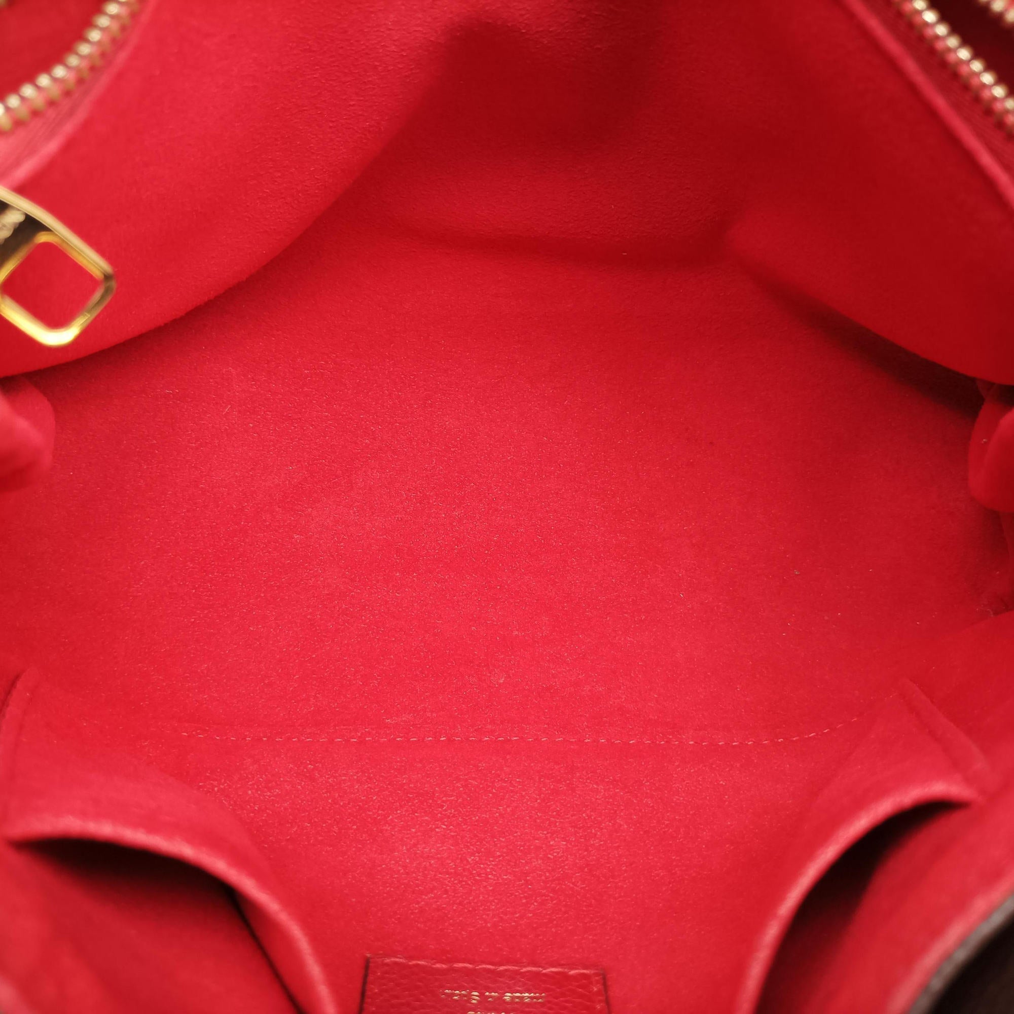 Pre-owned Louis Vuitton SAINT PLACIDE brown×CERISE Monogram Canvas×calf leather M43713 shoulderbag | stylenewstar