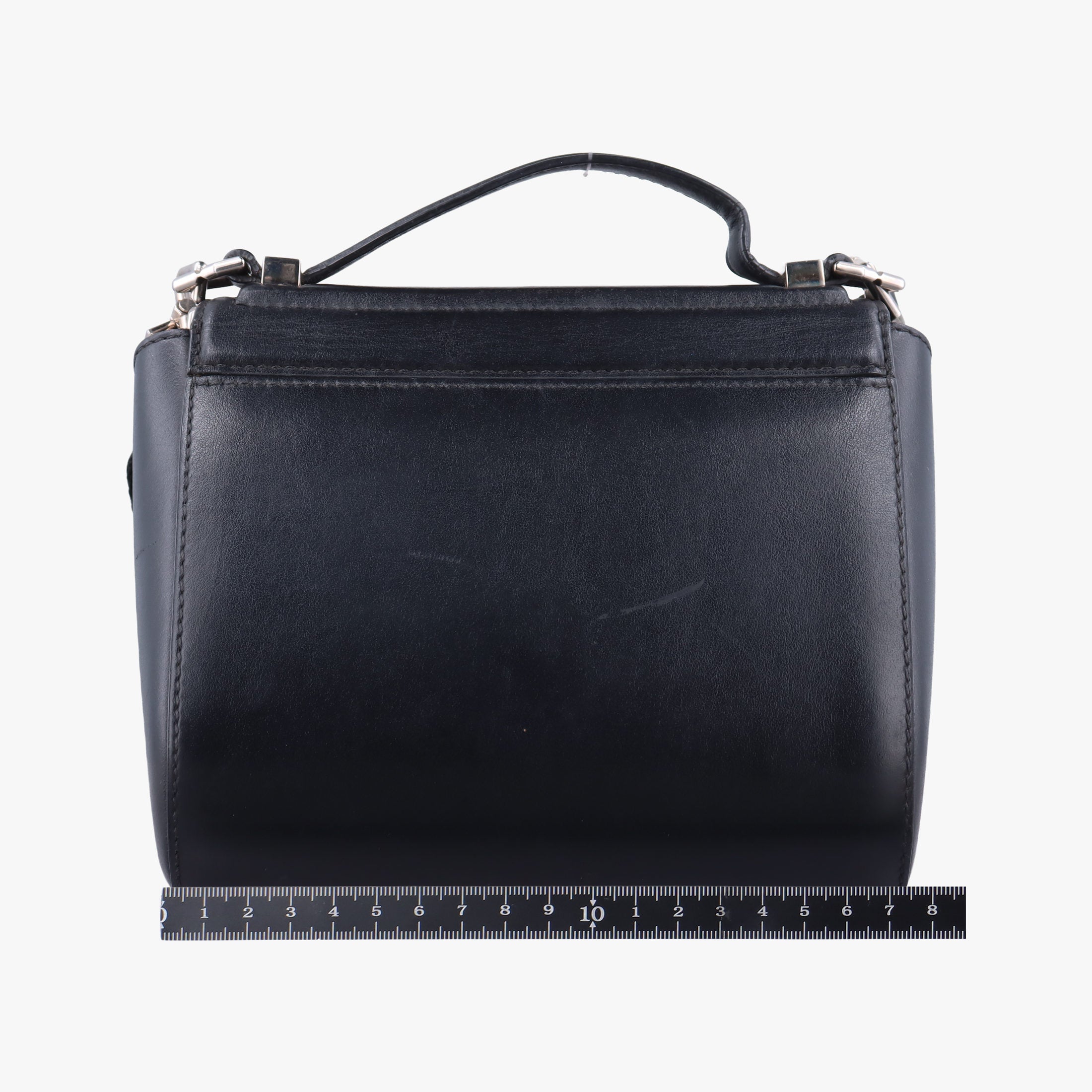 Pre-owned Givenchy Pandora Box Logo Strap Black Leather  shoulderbag | stylenewstar