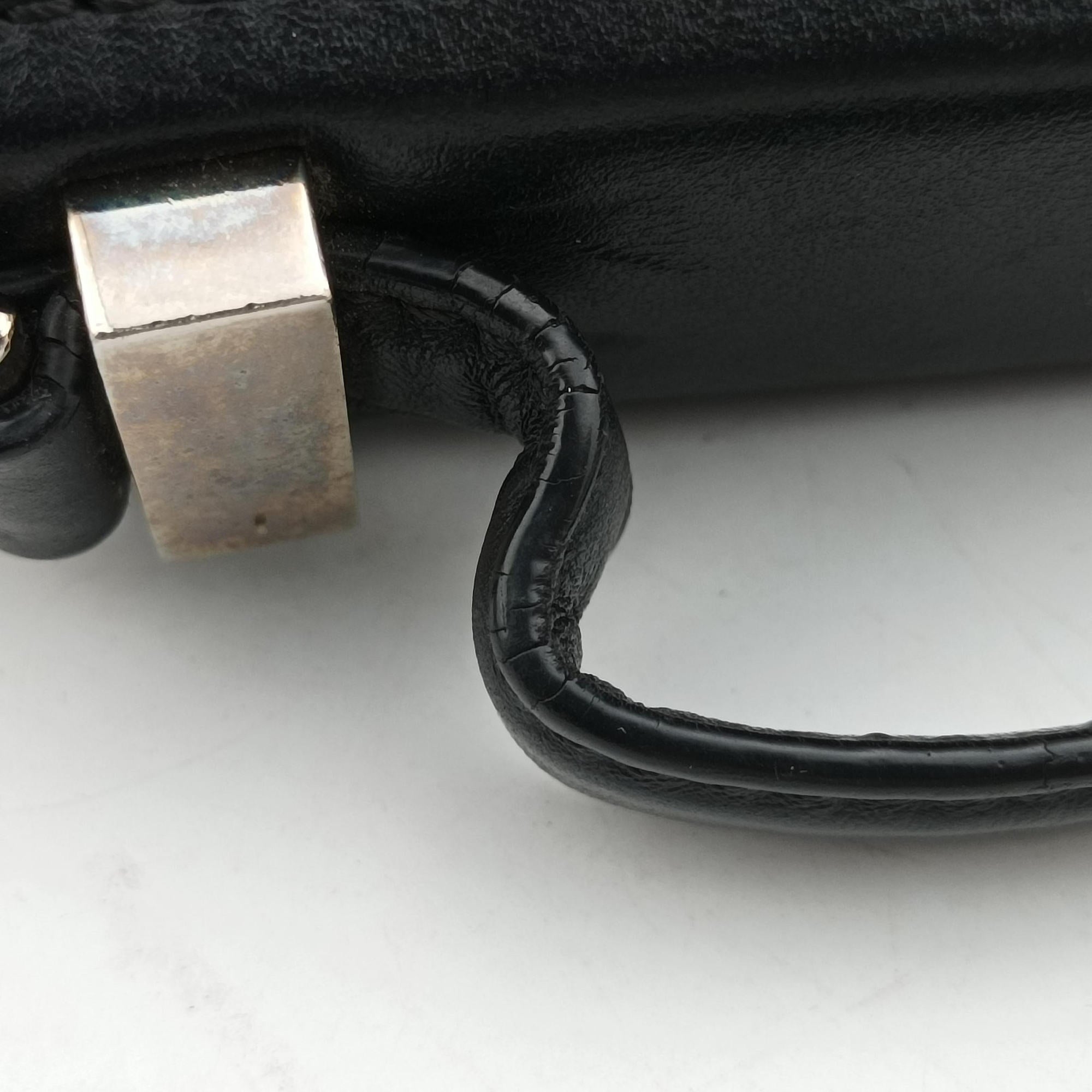 Pre-owned Givenchy Pandora Box Logo Strap Black Leather  shoulderbag | stylenewstar
