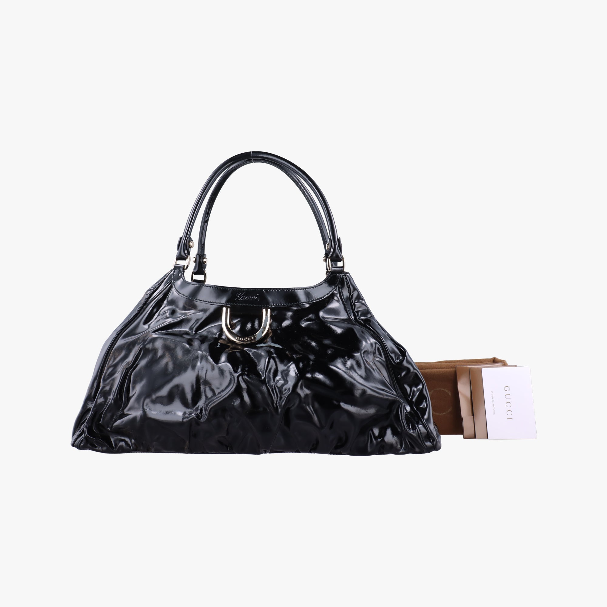 Secondhand Gucci Abbey D-Ring Black enamel  handbag | stylenewstar