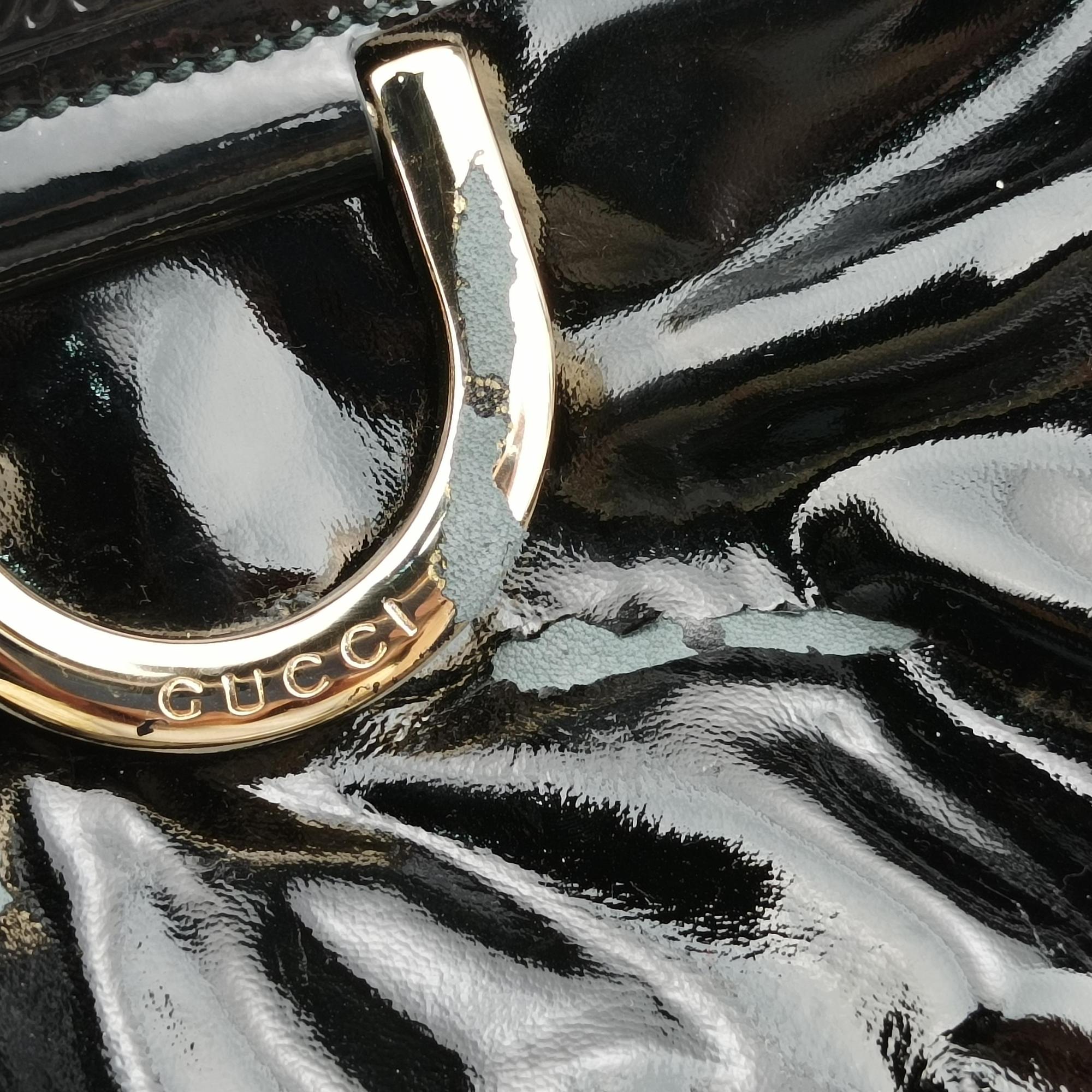 Secondhand Gucci Abbey D-Ring Black enamel  handbag | stylenewstar