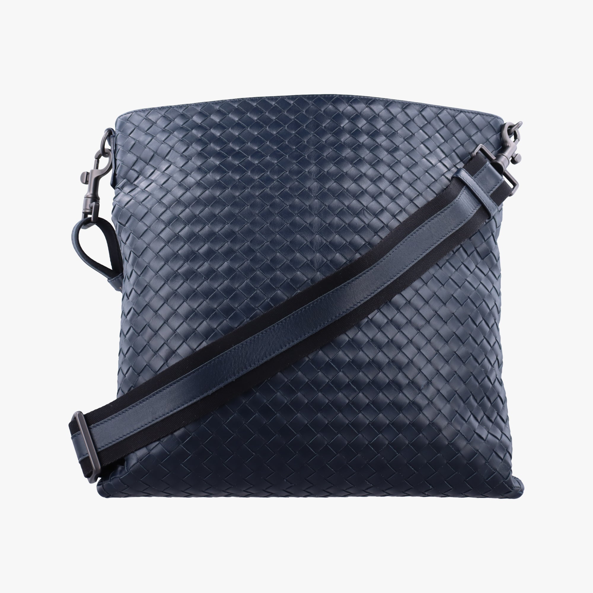 Pre-owned Bottega Veneta Intrecciato Navy lambskin  shoulderbag | stylenewstar