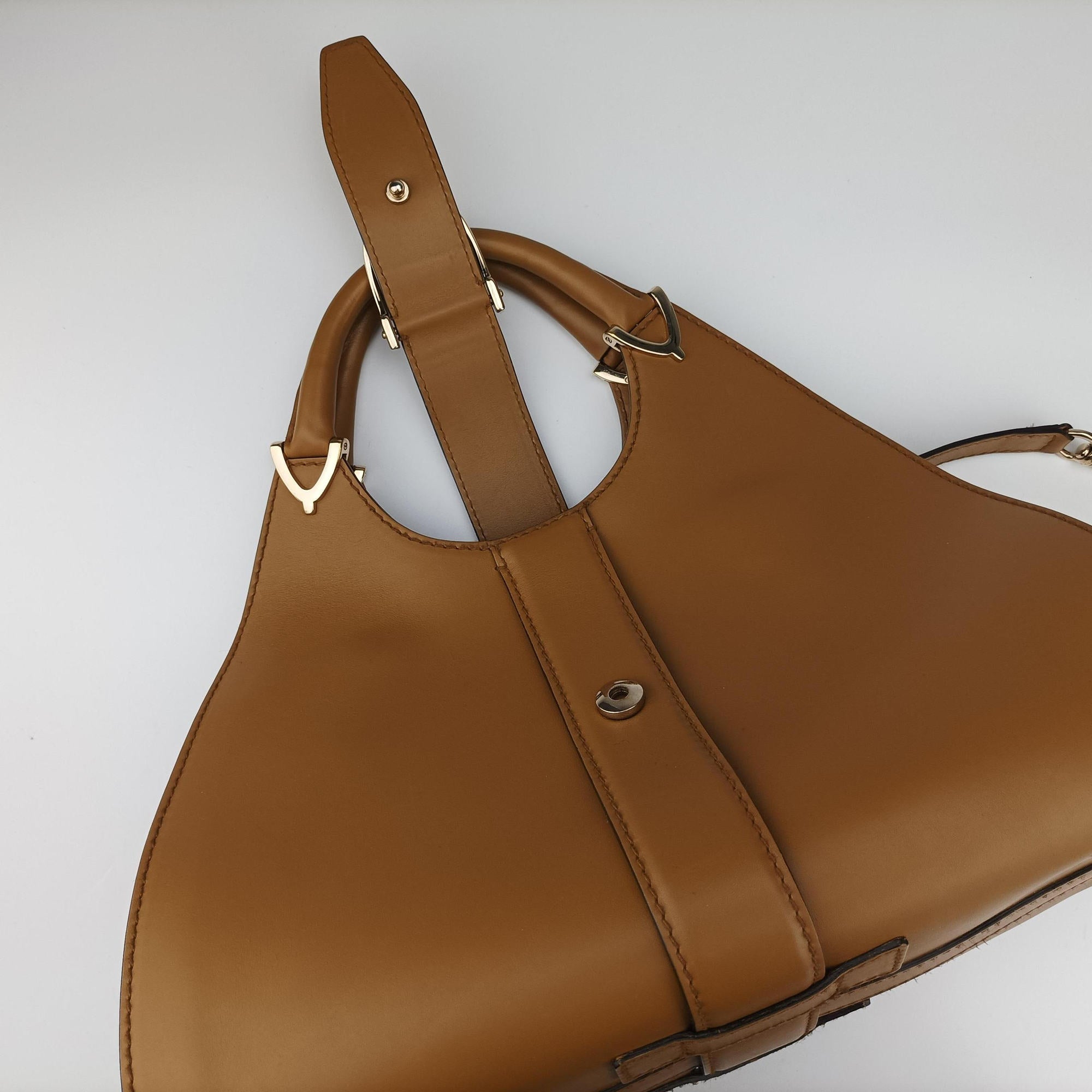 Vintage Gucci Stirrup brown Leather 277514 handbag | stylenewstar