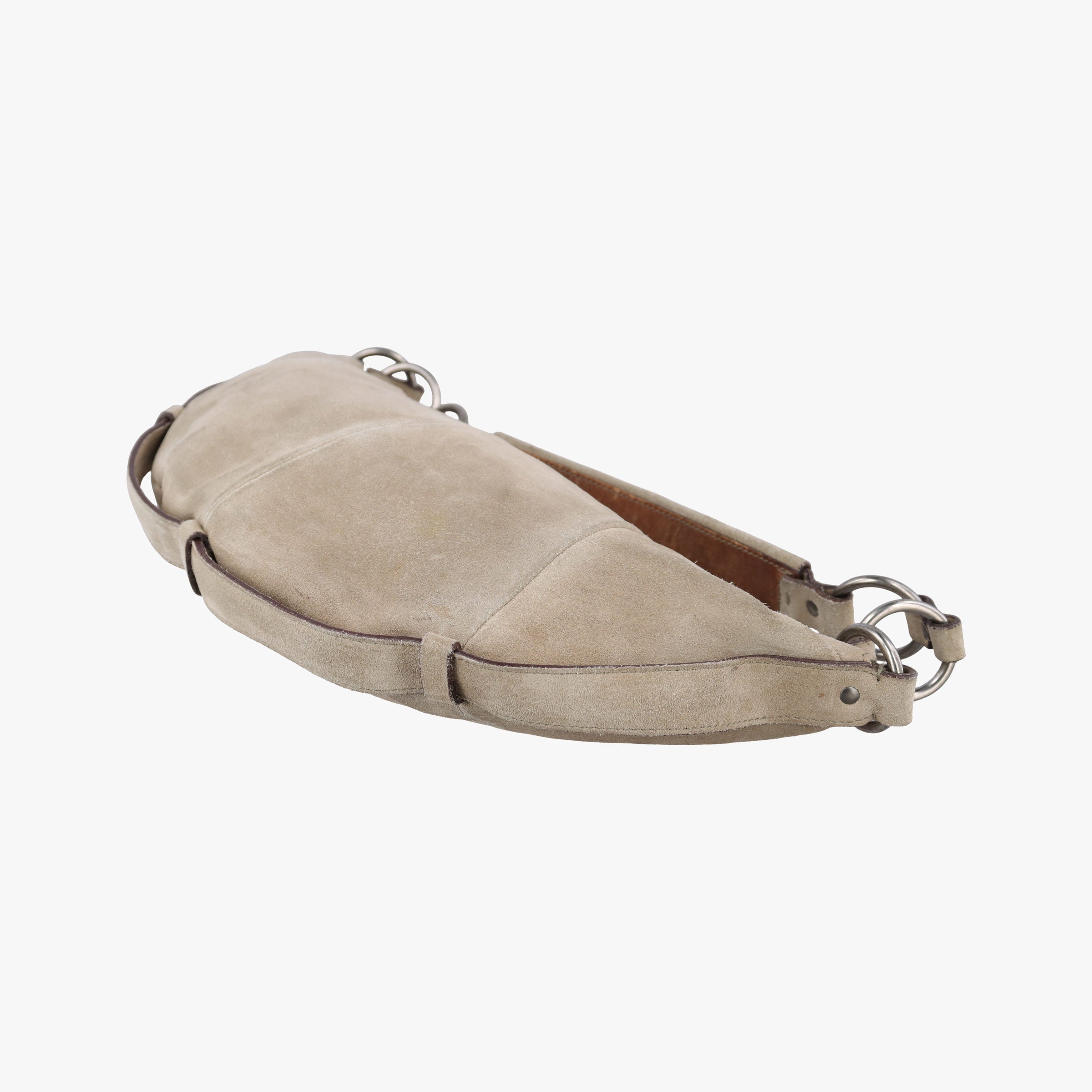 Pre-owned Yves Saint Laurent Mombasa Sling beige suede 001998 shoulderbag | stylenewstar