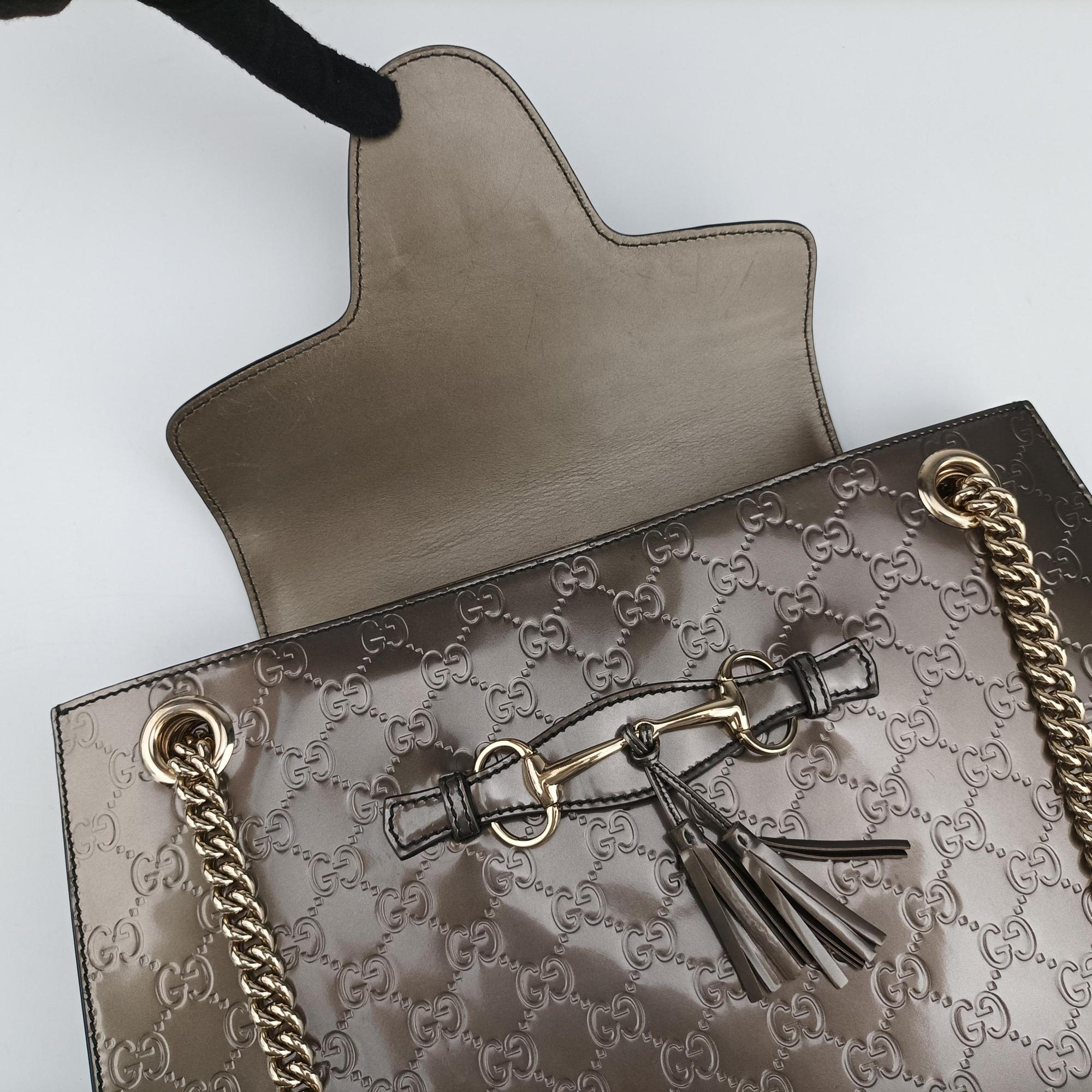 Pre-owned Gucci Emily Golden Leather 295403 shoulderbag | stylenewstar