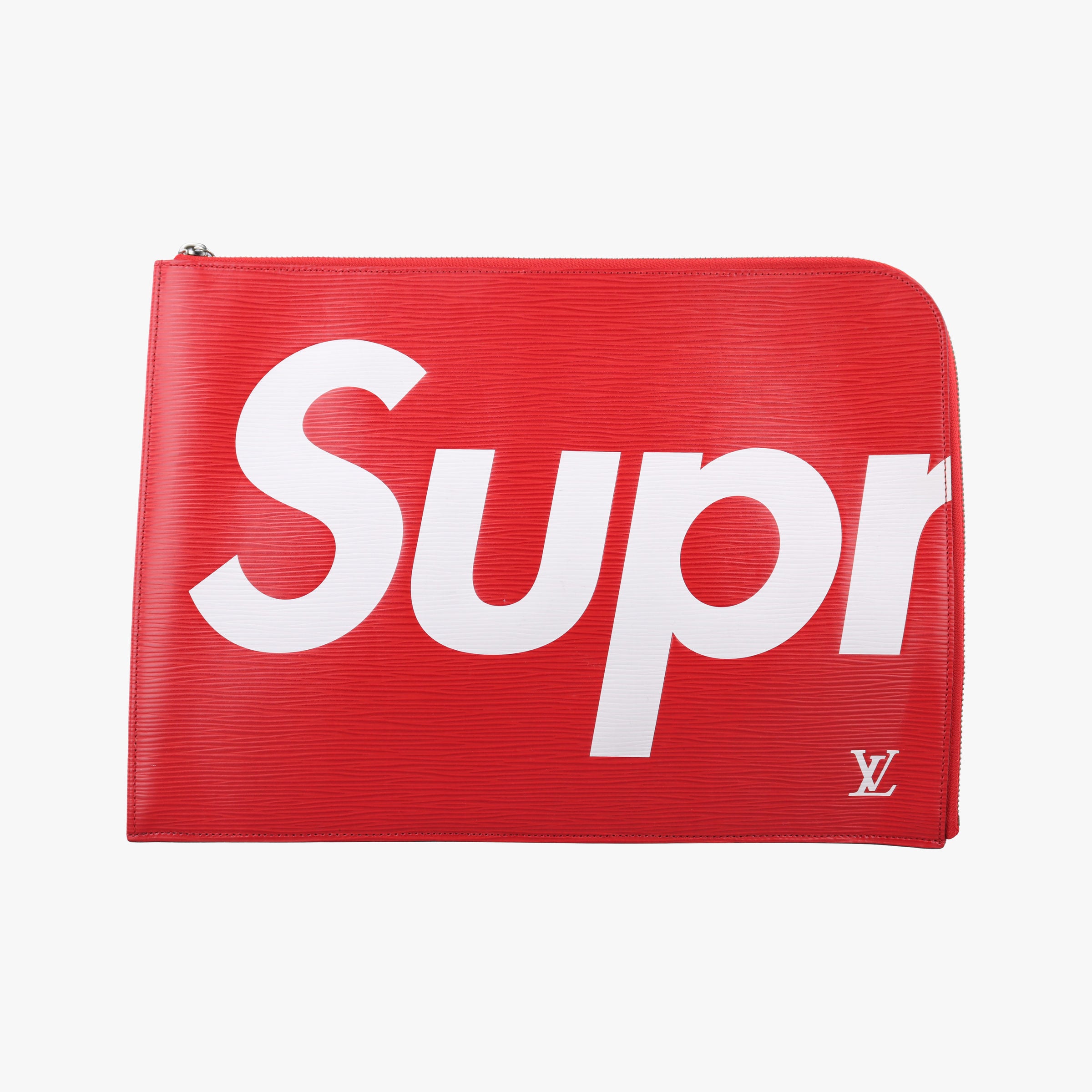 Pre-owned Louis Vuitton Pochette Jour GM Supreme Collaboration ROUGE×white epi M67722 clutchbag | stylenewstar