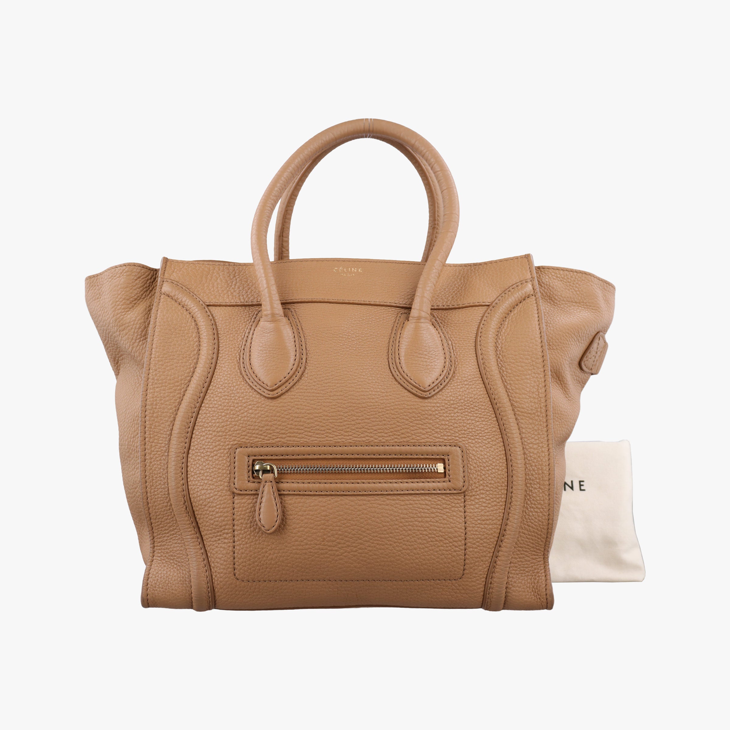 Pre-owned Celine luggage mini shopper Brown Leather  handbag | stylenewstar