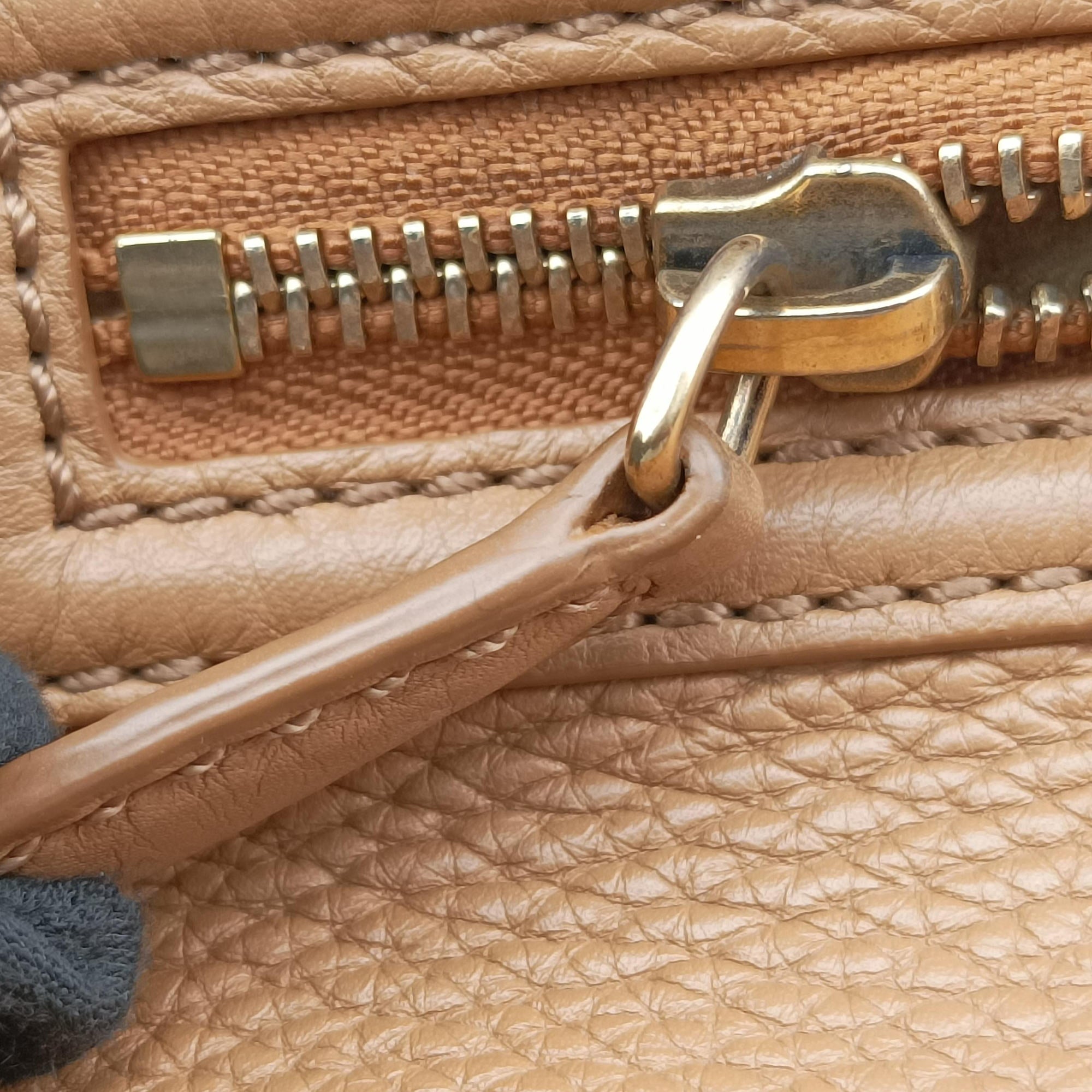 Pre-owned Celine luggage mini shopper Brown Leather  handbag | stylenewstar