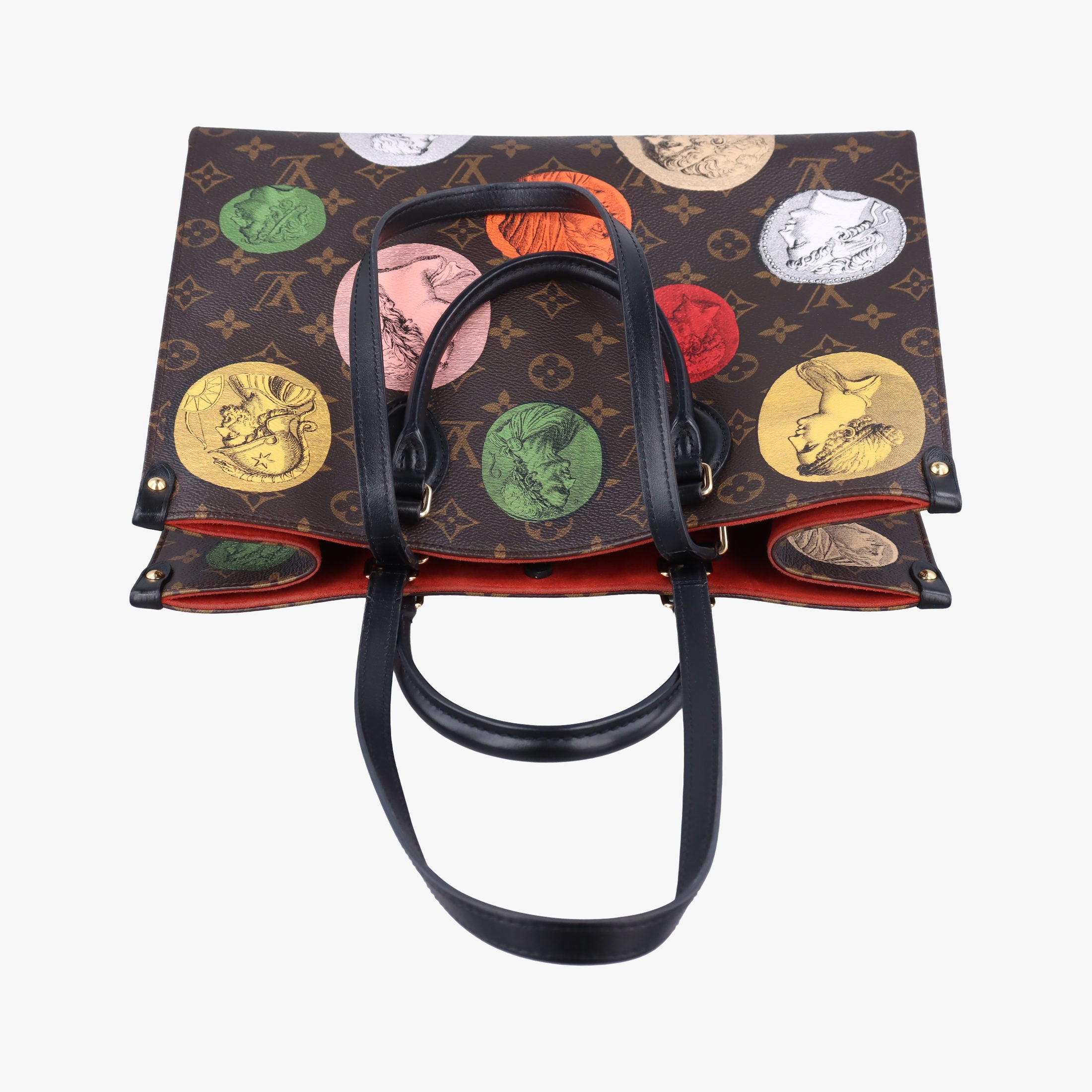 Secondhand Louis Vuitton Fornasetti Onthego MM Brown×Multicolor Monogram Cameo M59245 shoulderbag | stylenewstar