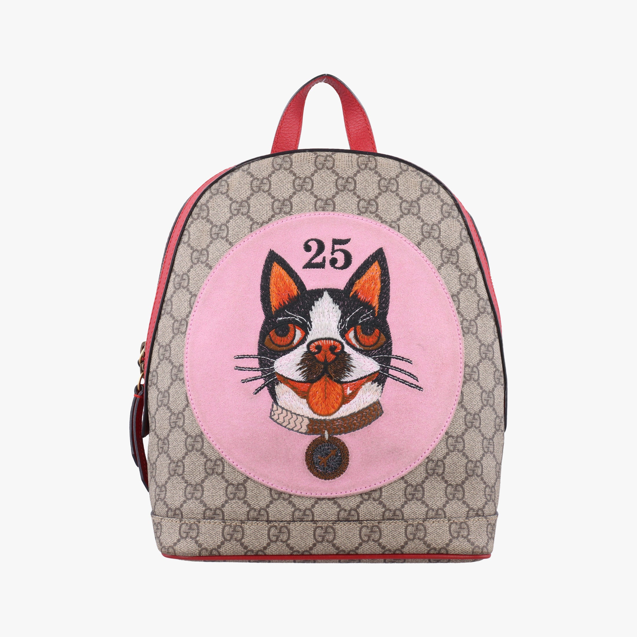 Secondhand Gucci GG Supreme Bosco dog print beige×Multicolour PVC coated canvas 495621 backpack/rucksack | stylenewstar
