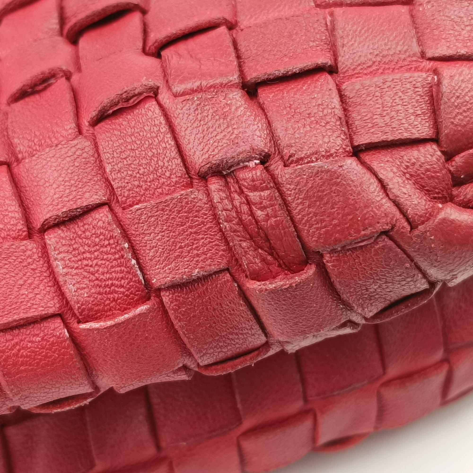 Vintage Bottega Veneta Intrecciato Red lambskin  shoulderbag | stylenewstar