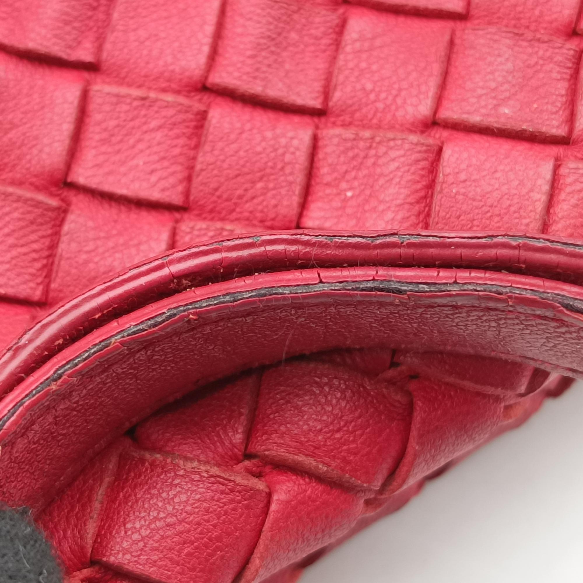 Vintage Bottega Veneta Intrecciato Red lambskin  shoulderbag | stylenewstar