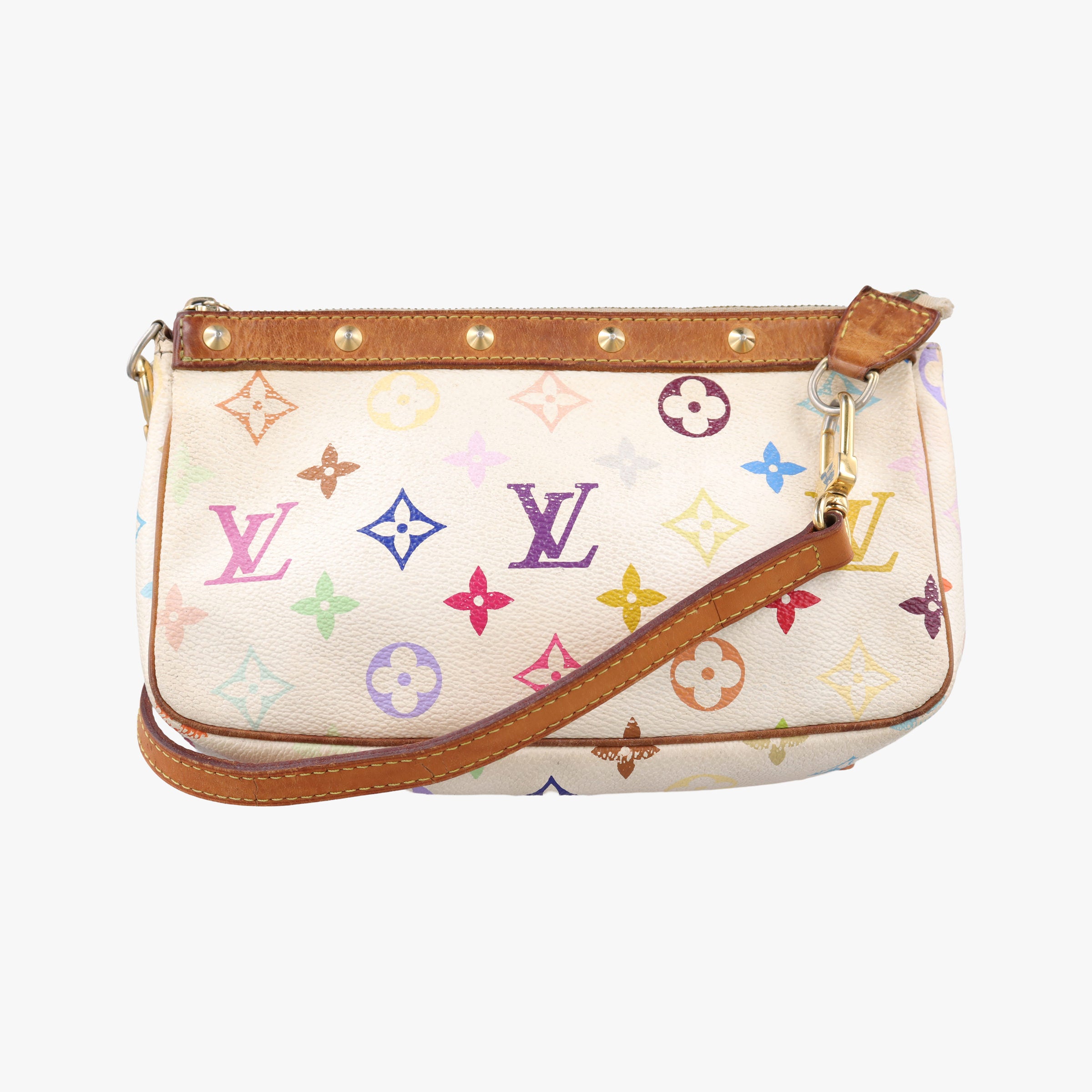 Vintage Louis Vuitton Pochette Accessoires white Monogram Multicolor M92649 shoulderbag | stylenewstar