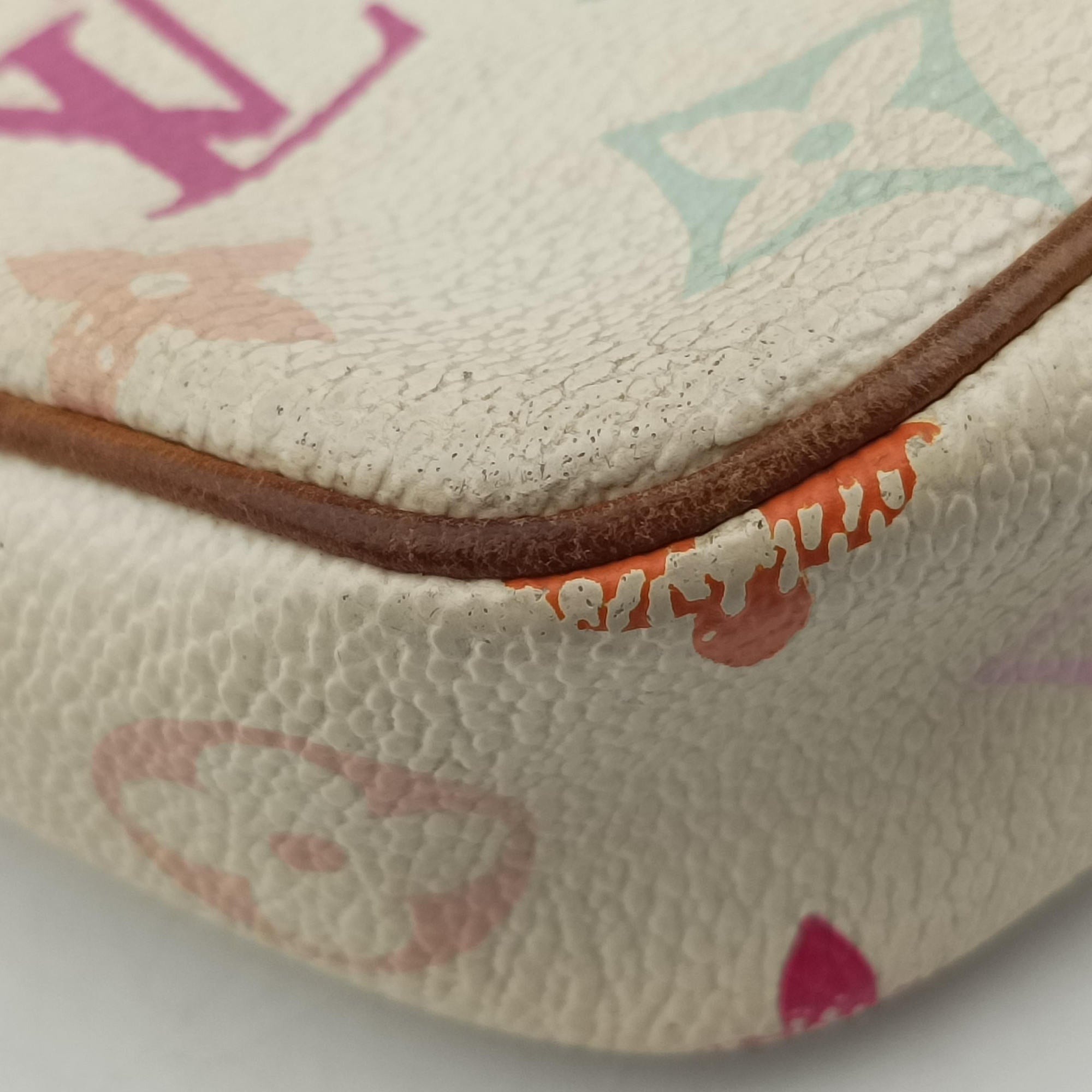 Vintage Louis Vuitton Pochette Accessoires white Monogram Multicolor M92649 shoulderbag | stylenewstar