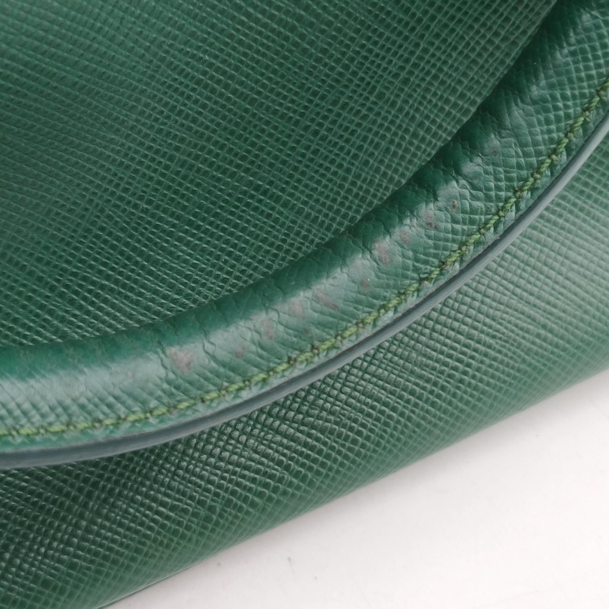 Pre-owned Prada Galleria Green SAFFIANO Leather BN2274 shoulderbag | stylenewstar