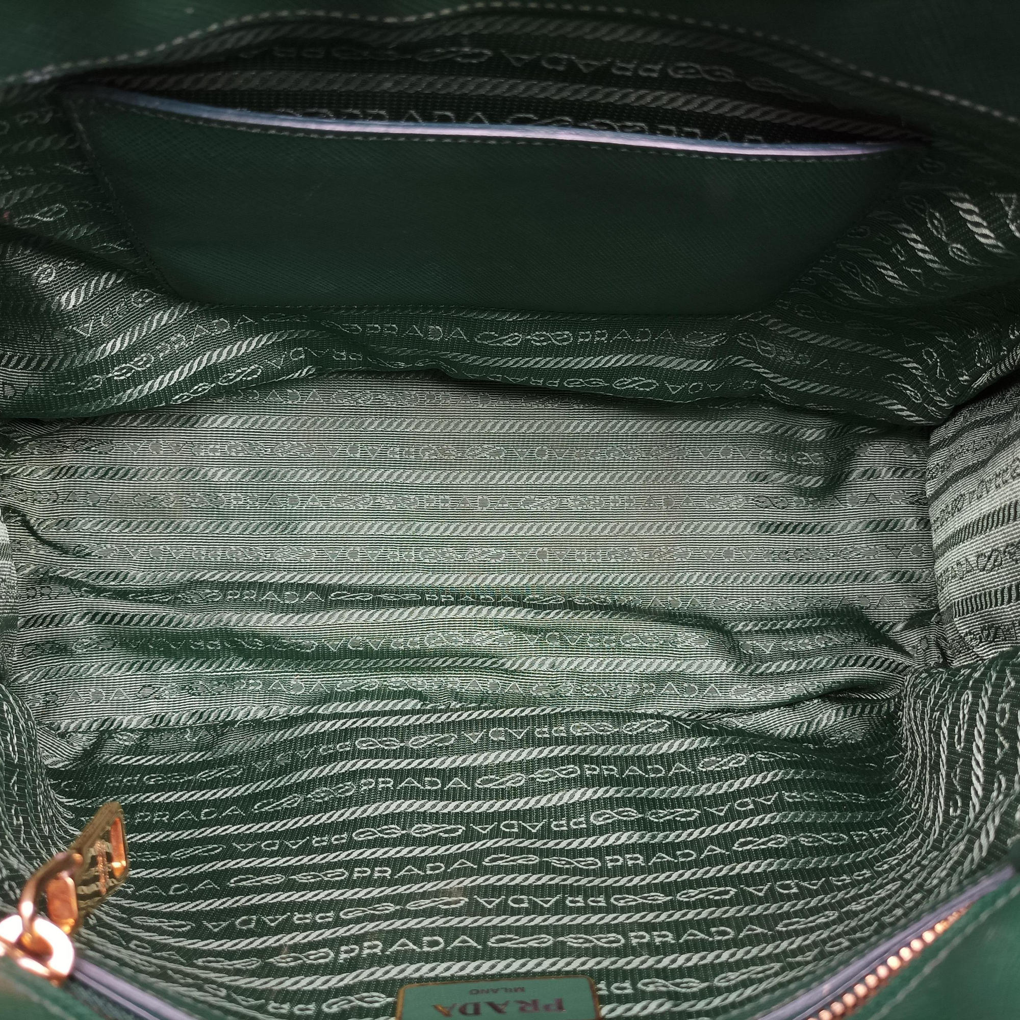 Pre-owned Prada Galleria Green SAFFIANO Leather BN2274 shoulderbag | stylenewstar