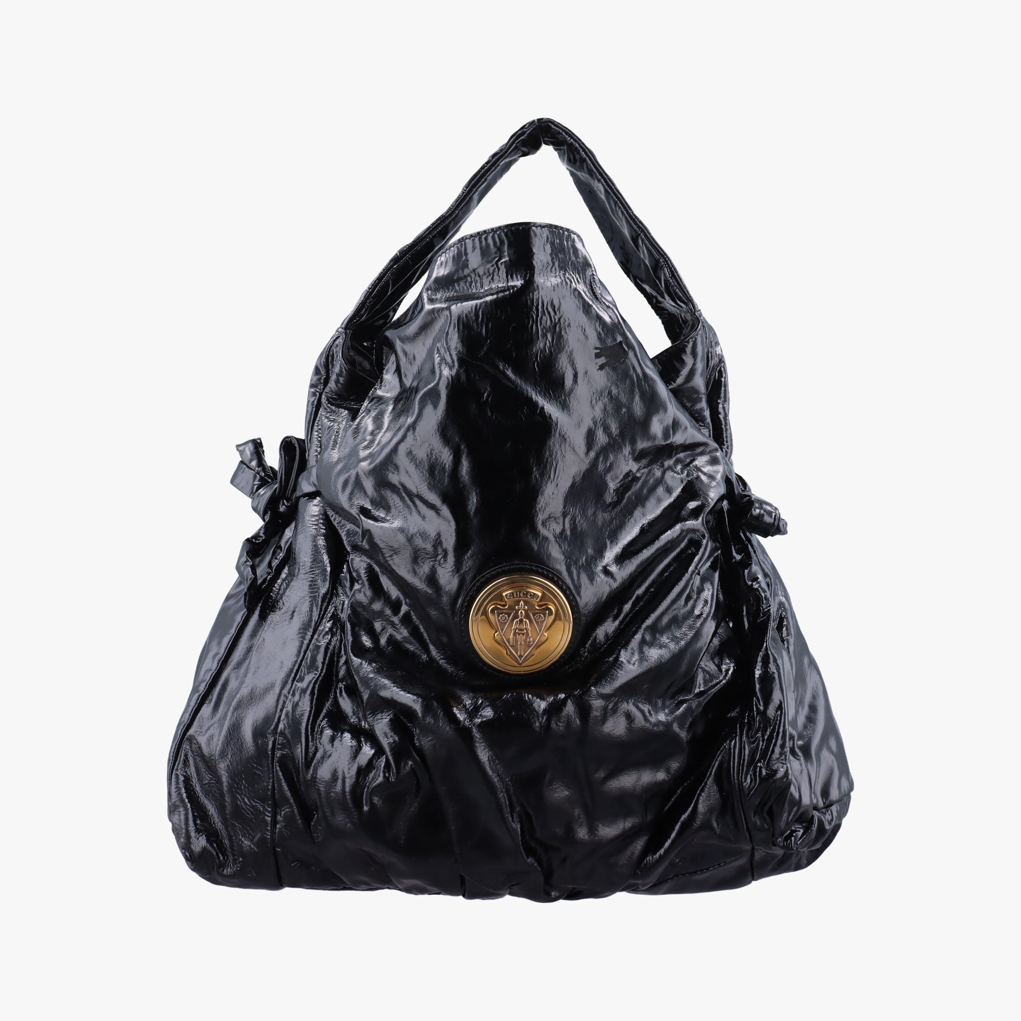 Pre-owned Gucci Hysteria Black Patent 197061 shoulderbag | stylenewstar