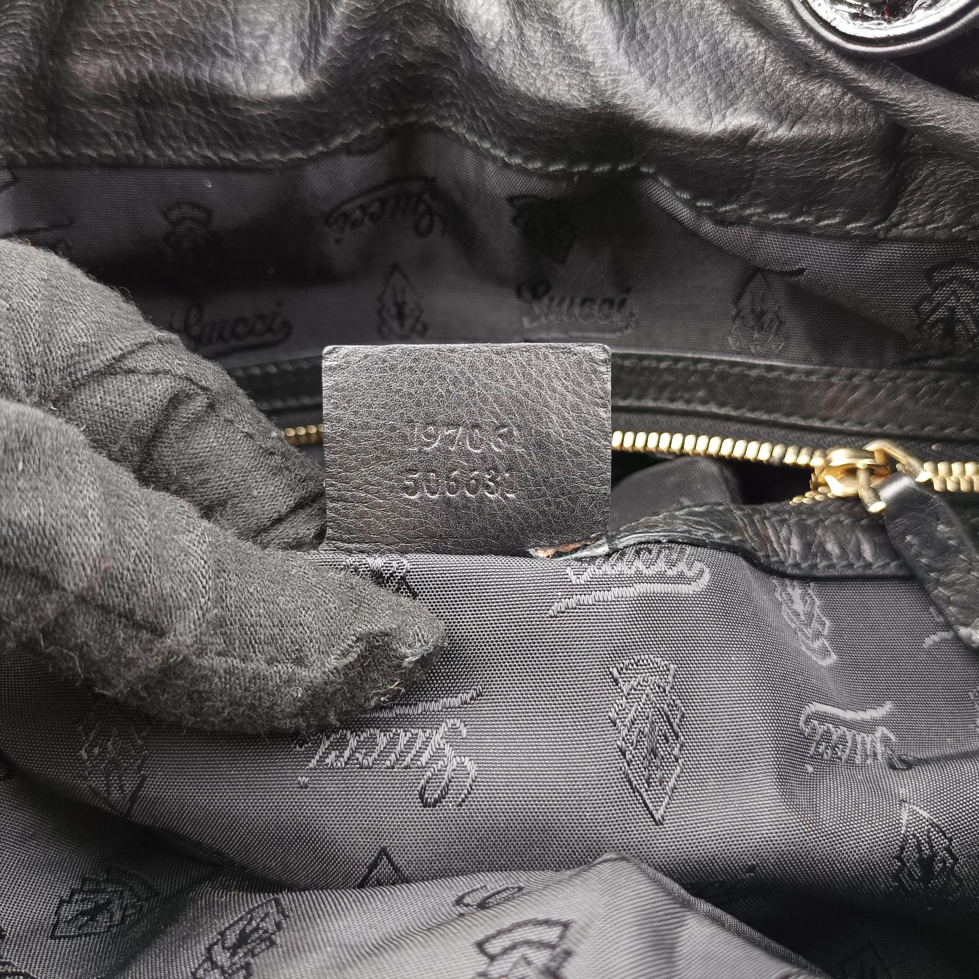 Pre-owned Gucci Hysteria Black Patent 197061 shoulderbag | stylenewstar
