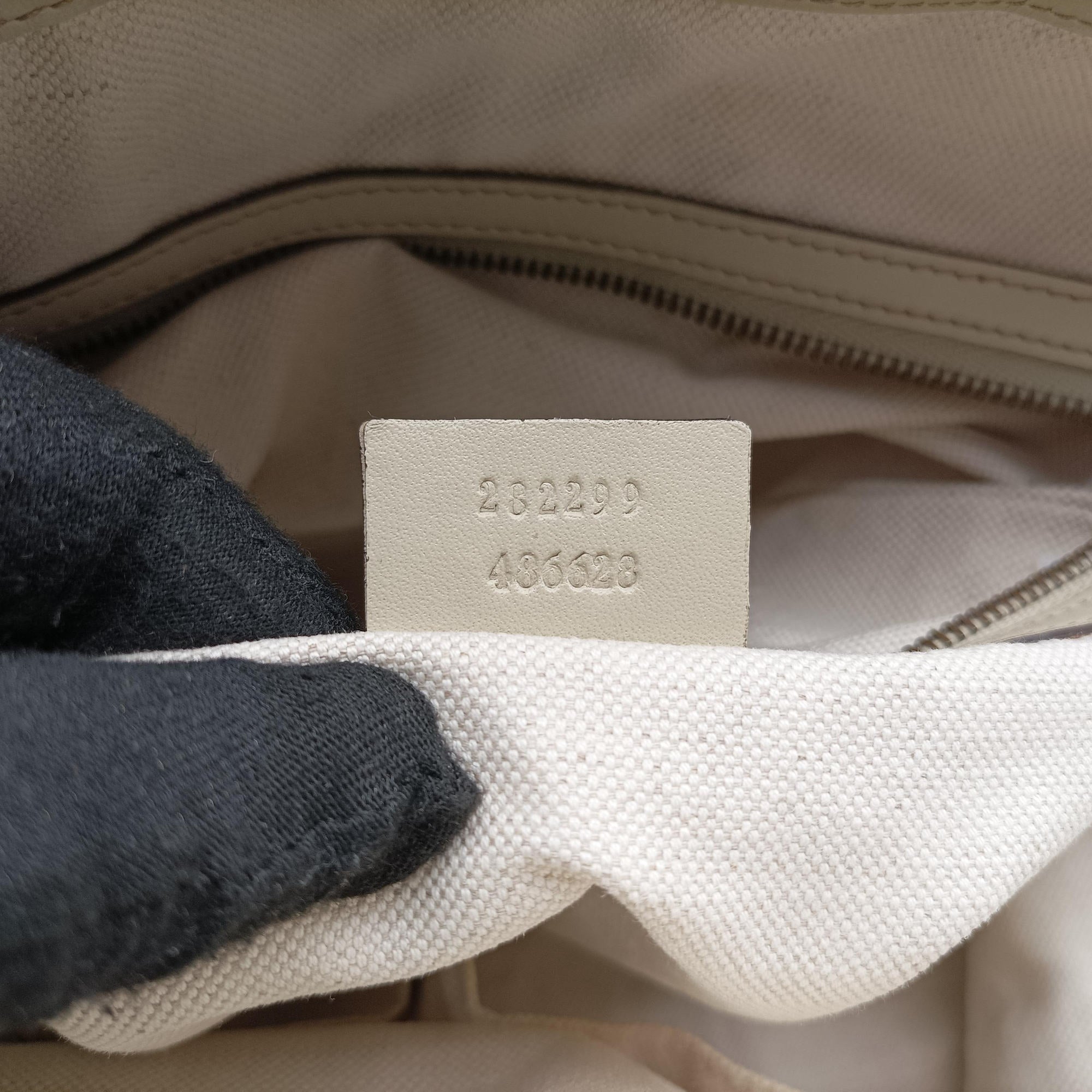 Secondhand Gucci Scarlett White×Beige Canvas x Leather 282299 shoulderbag | stylenewstar