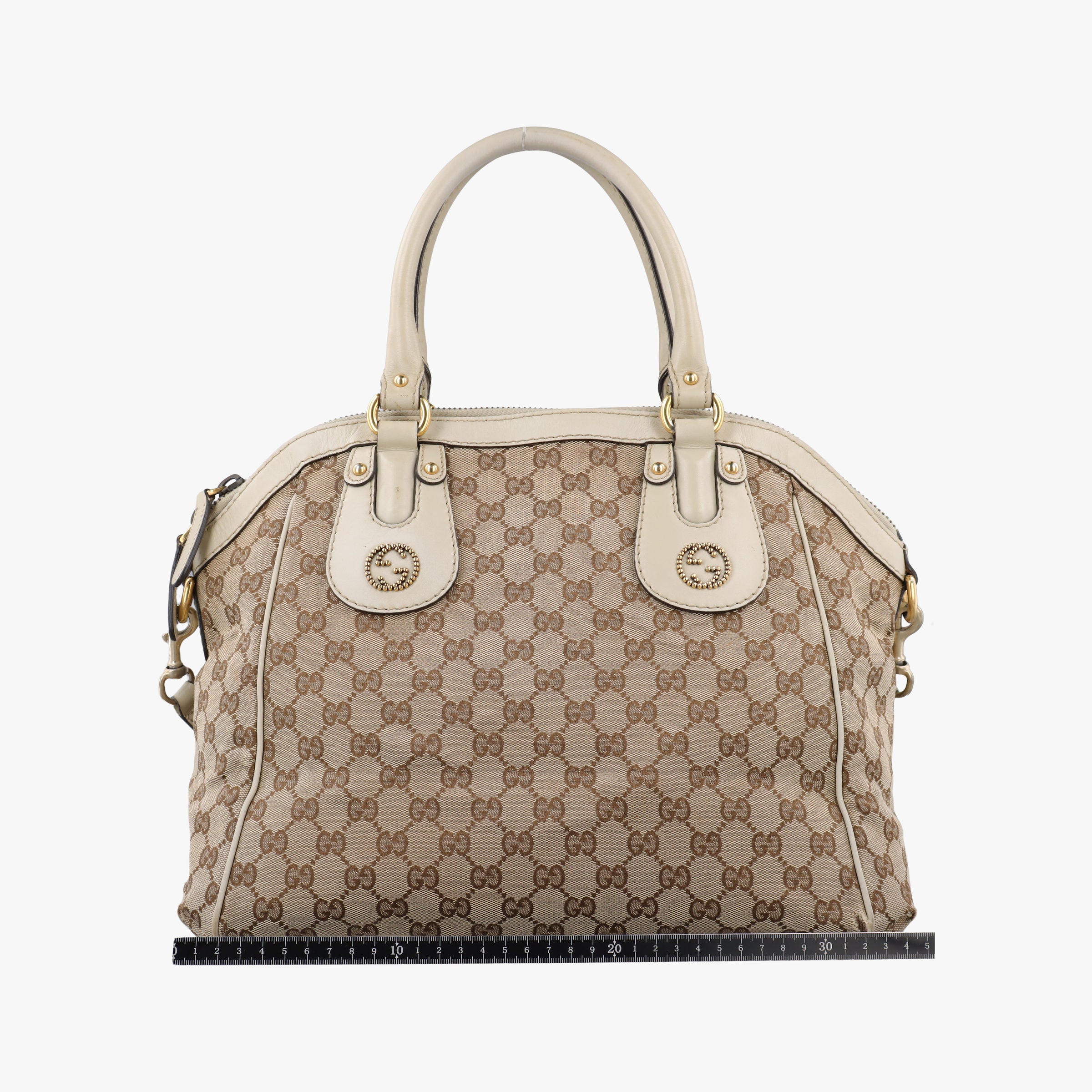 Secondhand Gucci Scarlett White×Beige Canvas x Leather 282299 shoulderbag | stylenewstar