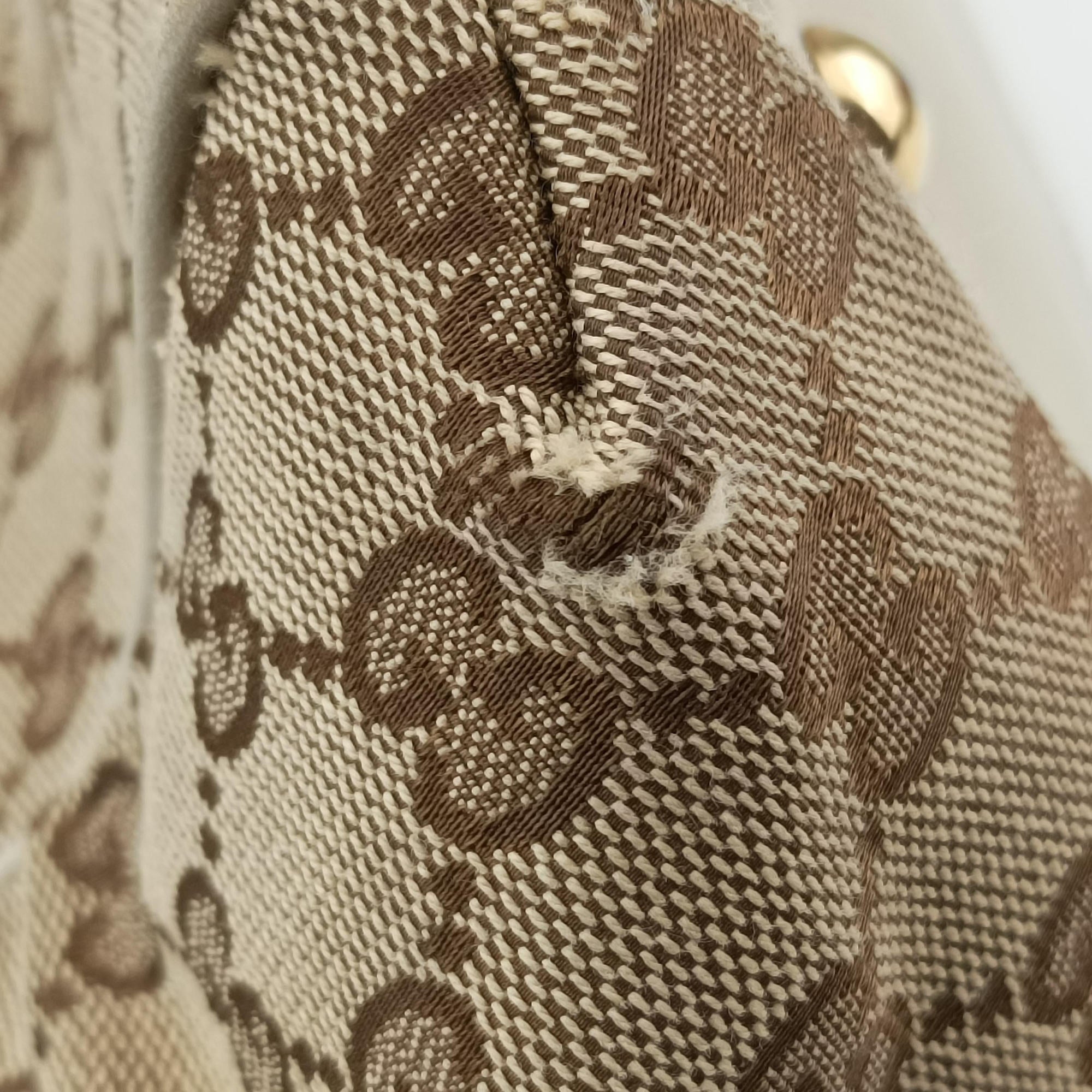 Secondhand Gucci Scarlett White×Beige Canvas x Leather 282299 shoulderbag | stylenewstar