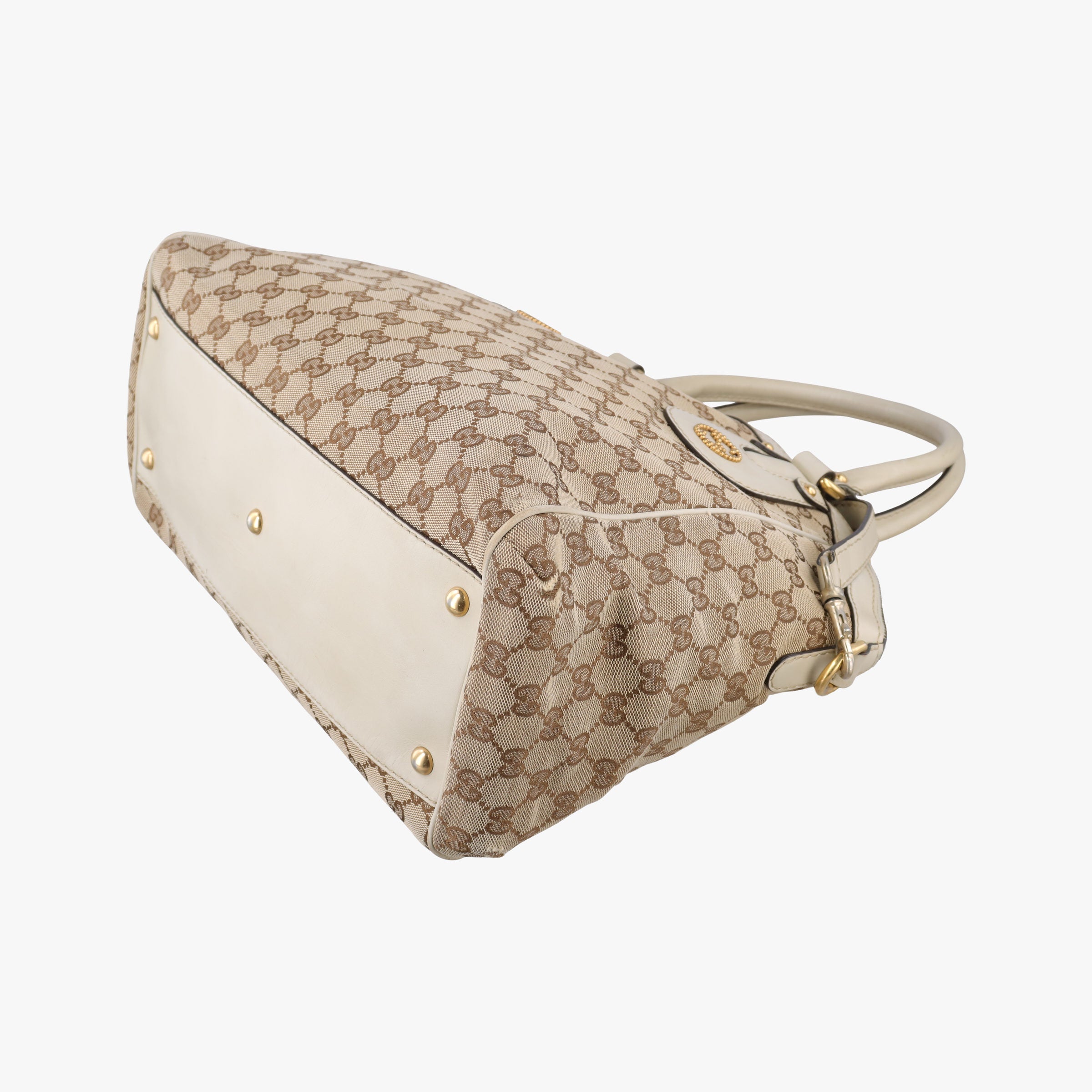 Secondhand Gucci Scarlett White×Beige Canvas x Leather 282299 shoulderbag | stylenewstar